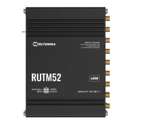 Duálny 5G router Teltonika RUTM52, 4G Lte (Cat20), 5xETH Gb/s, eSIM