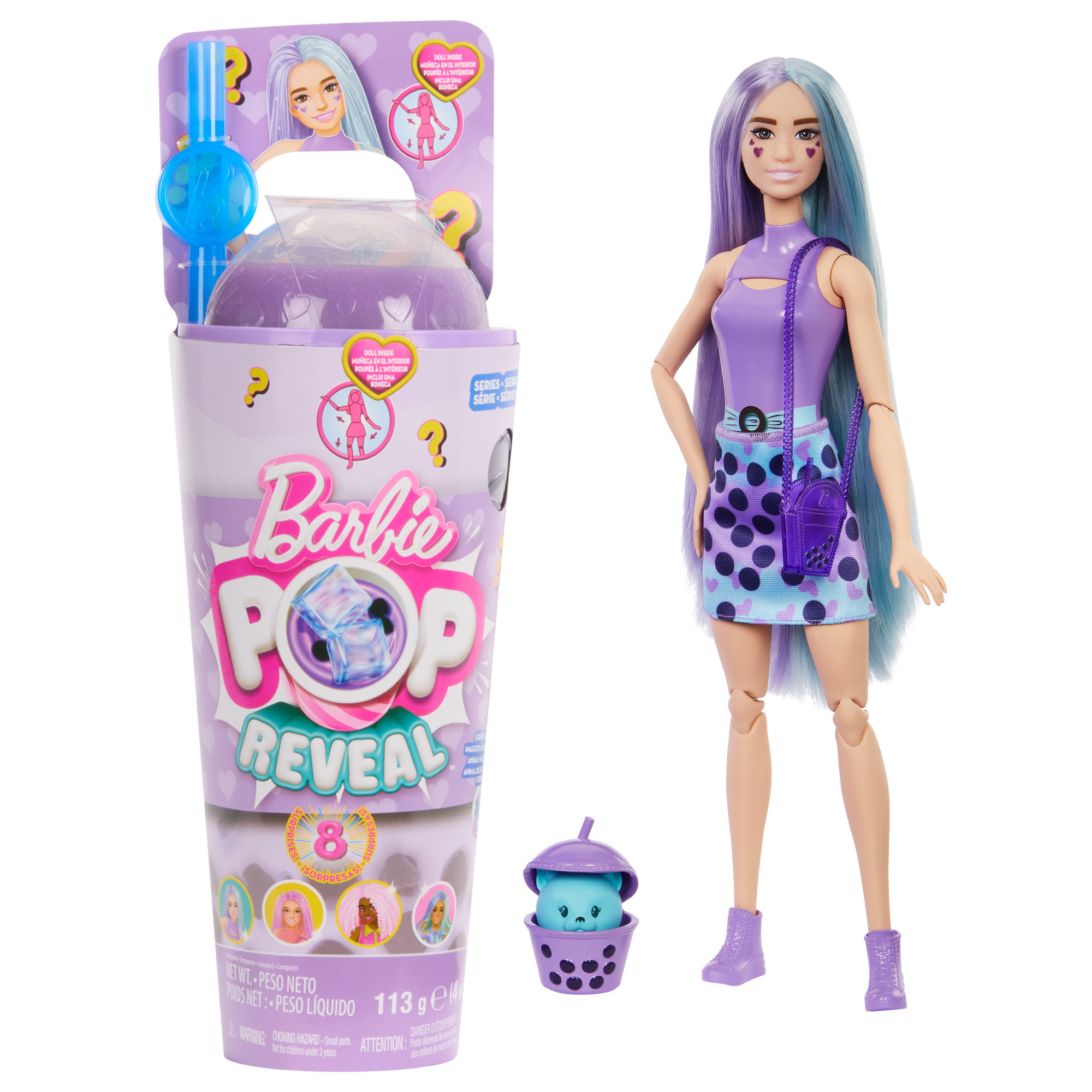 Lalka Barbie Mattel Pop Reveal Lalka Mleko Taro Seria Bubble Tea (HTJ19)