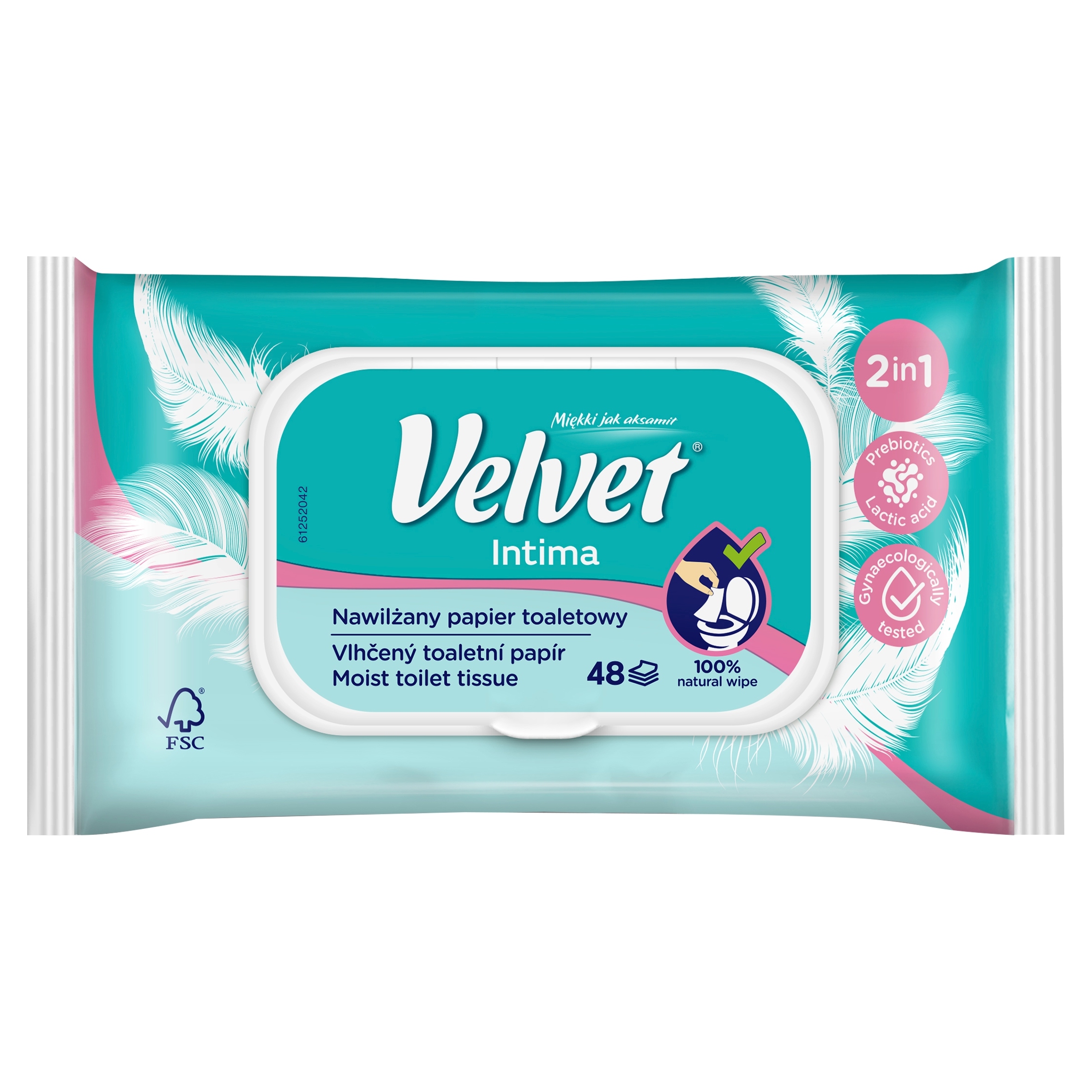 VELVET INTIMA NAWILŻAJĄCY PAPIER TOALETOWY 48 SZT.