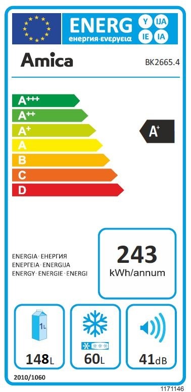 

Chłodziarko-zamrażarka Amica BK2665.4