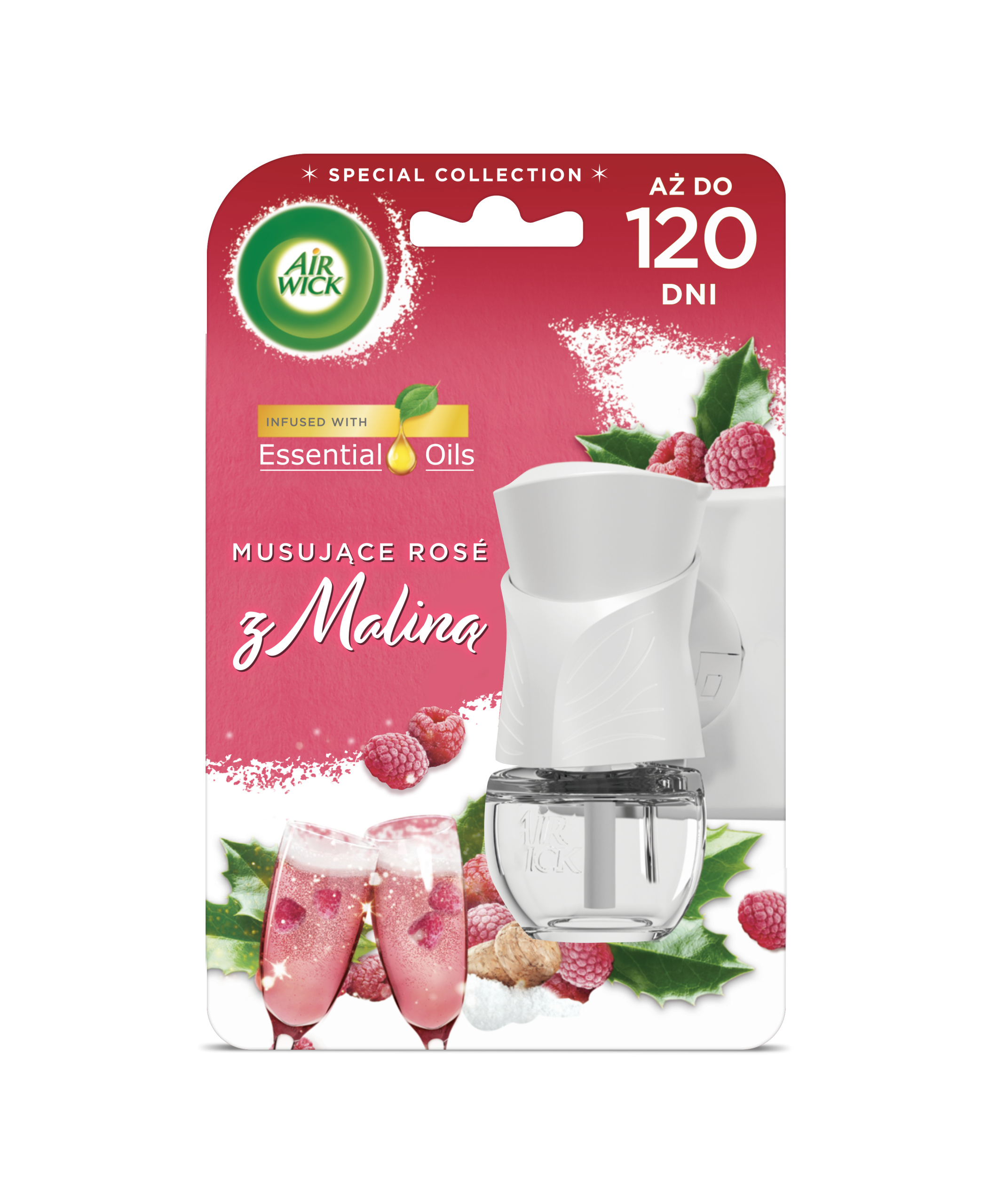 3x Air Wick Elektrický osvěžovač s náplní Šumivé růže s malinou, 19 ml