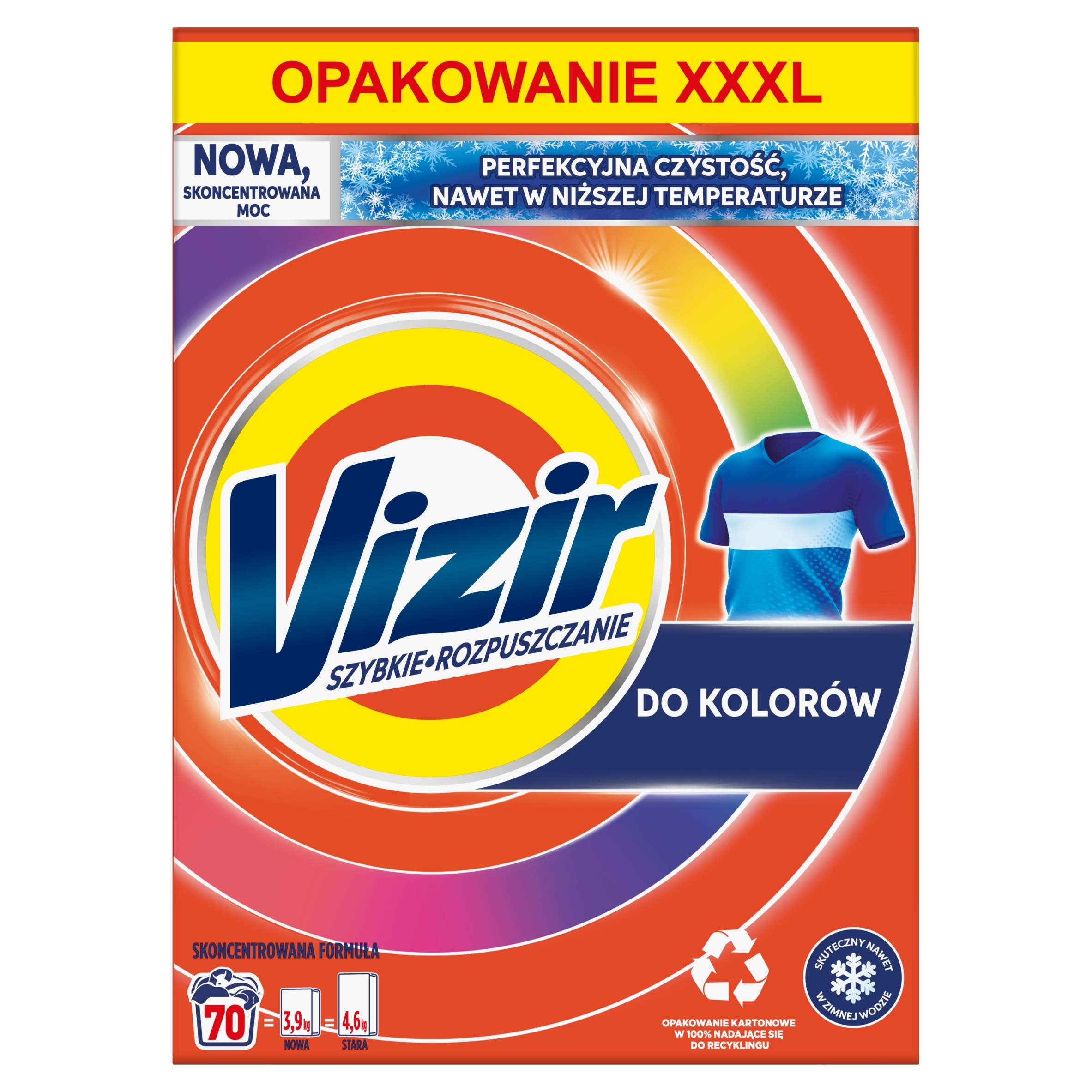 Levně Prášek na barevné prádlo Vizir 3,85 kg XXXL