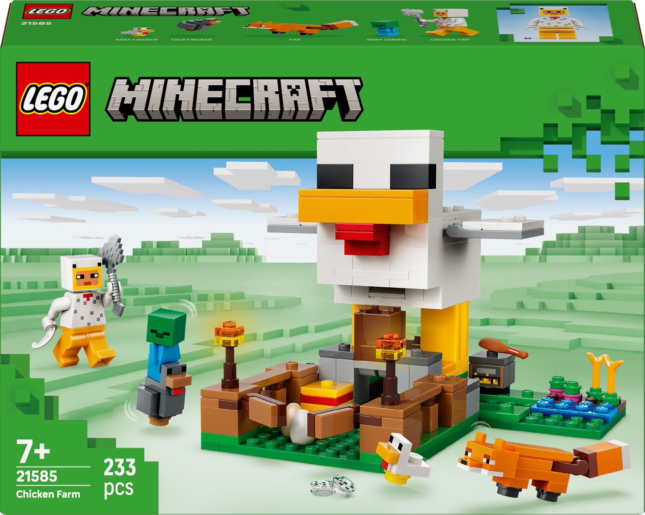 LEGO Minecraft 21585 Farma kurczaków, klocki