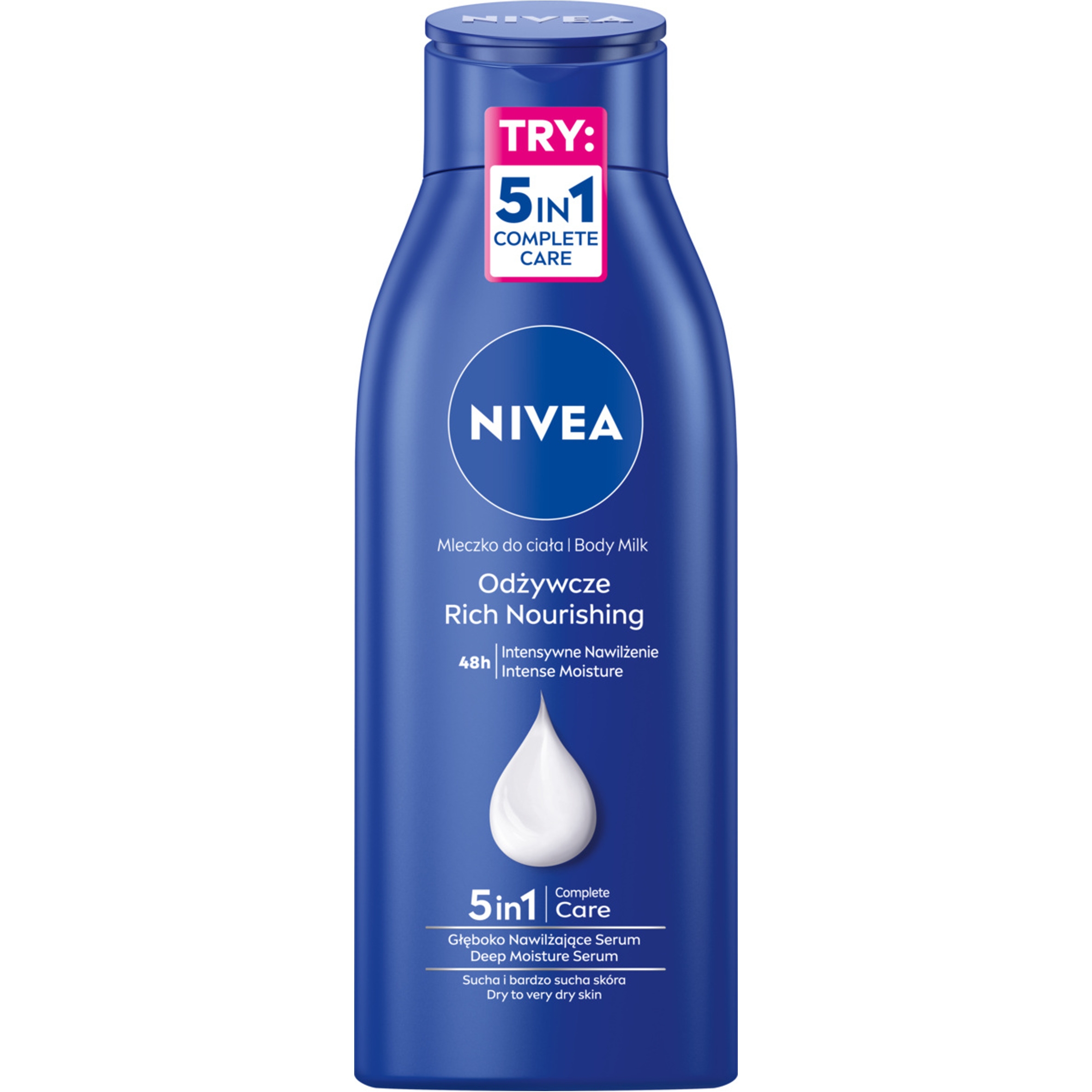 NIVEA Odżywcze mleczko do ciała, 5 in 1 GŁĘBOKO NAWILŻAJĄCE SERUM , 400 ml EAN (GTIN) 5900017047584