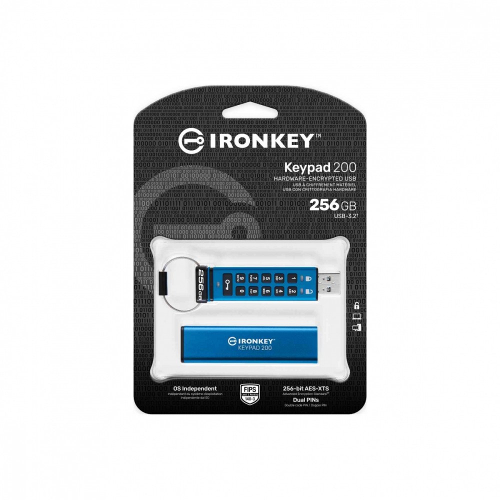 KINGSTON IronKey Keypad 200, 256GB, AES-256 Encrypted — 11