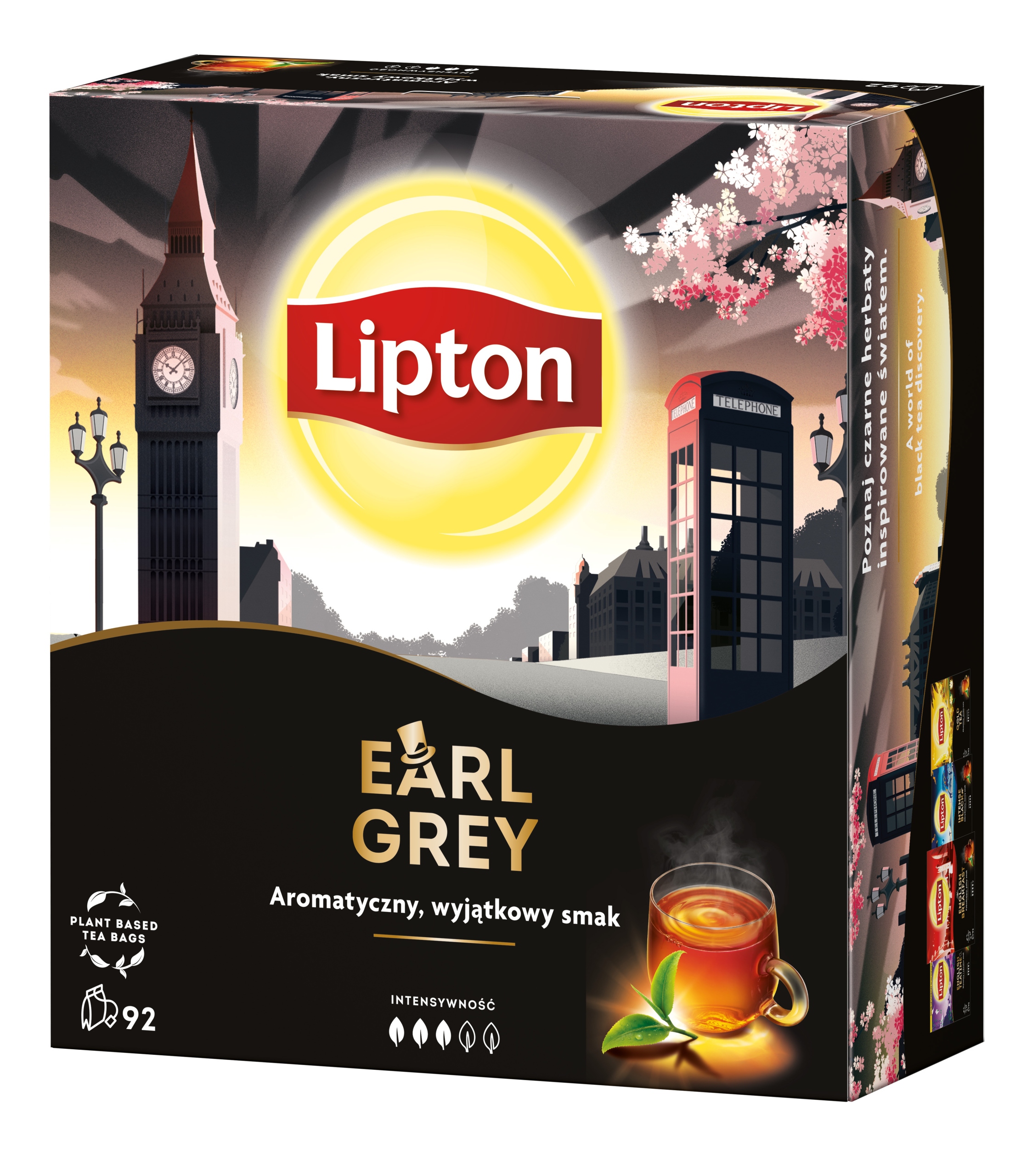 Levně Černý instantní čaj Lipton Earl Grey 92 sáčků 138 g