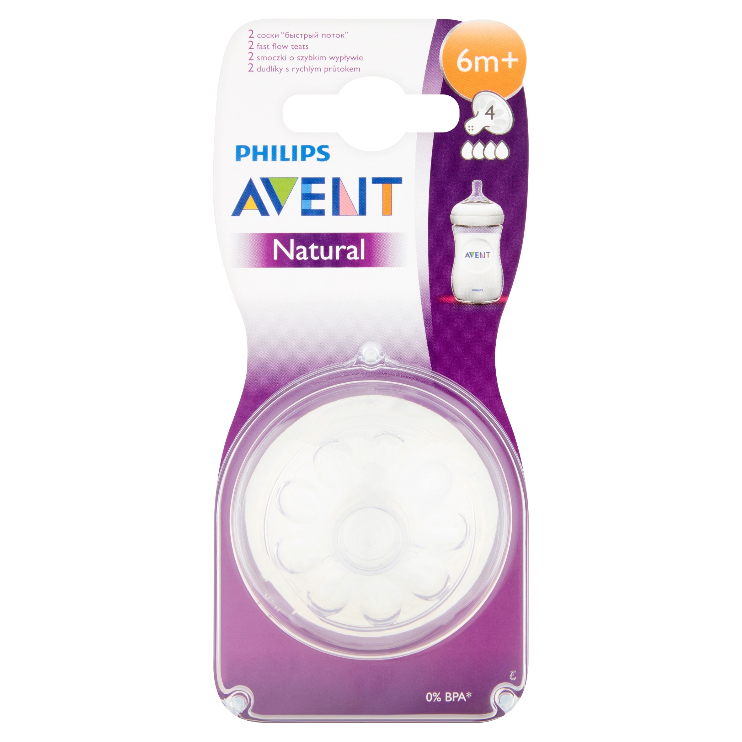 Smoczek Philips Avent 4 Silikon 6 m+