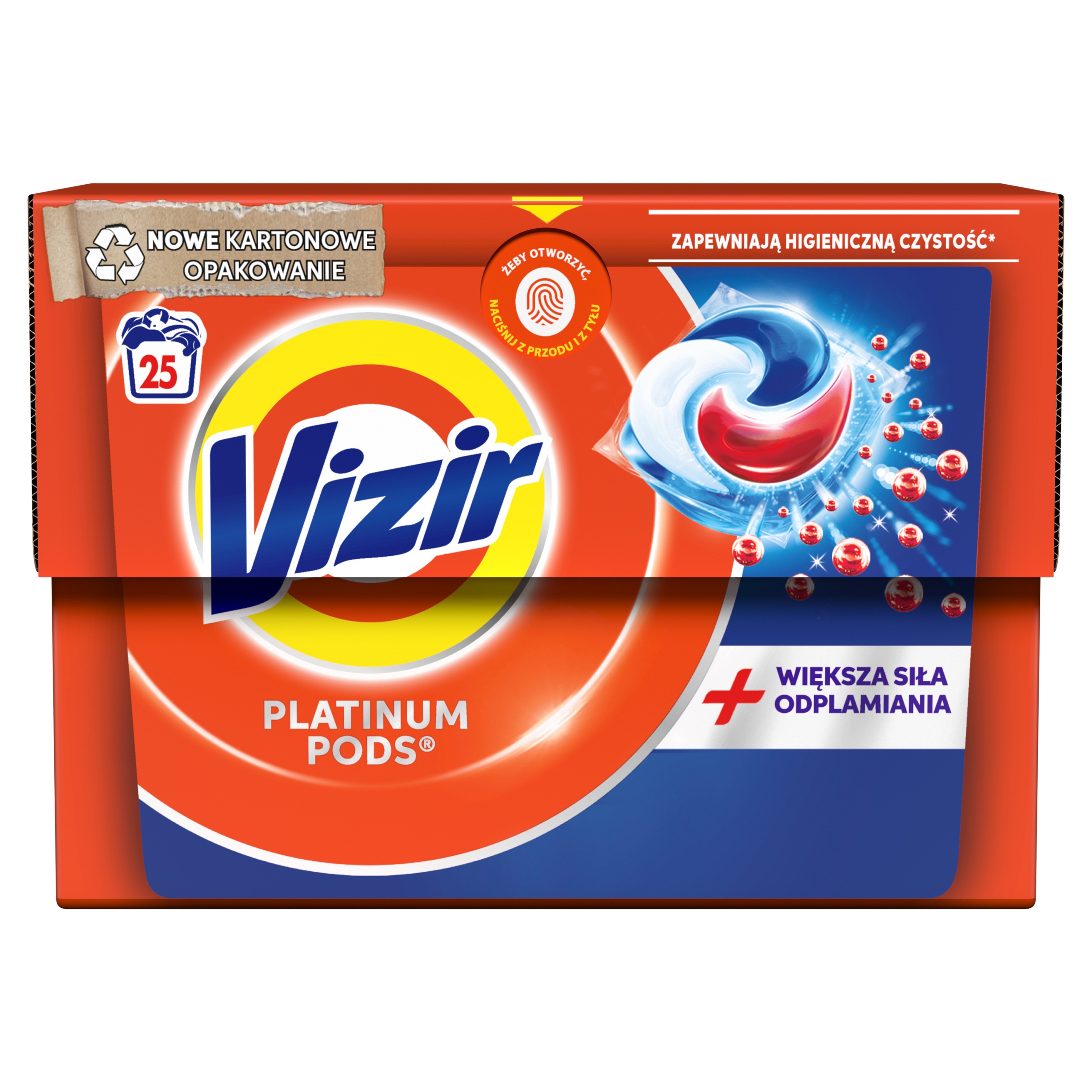 

Vizir Platinum Pods moc usuwania plam, 25 prań