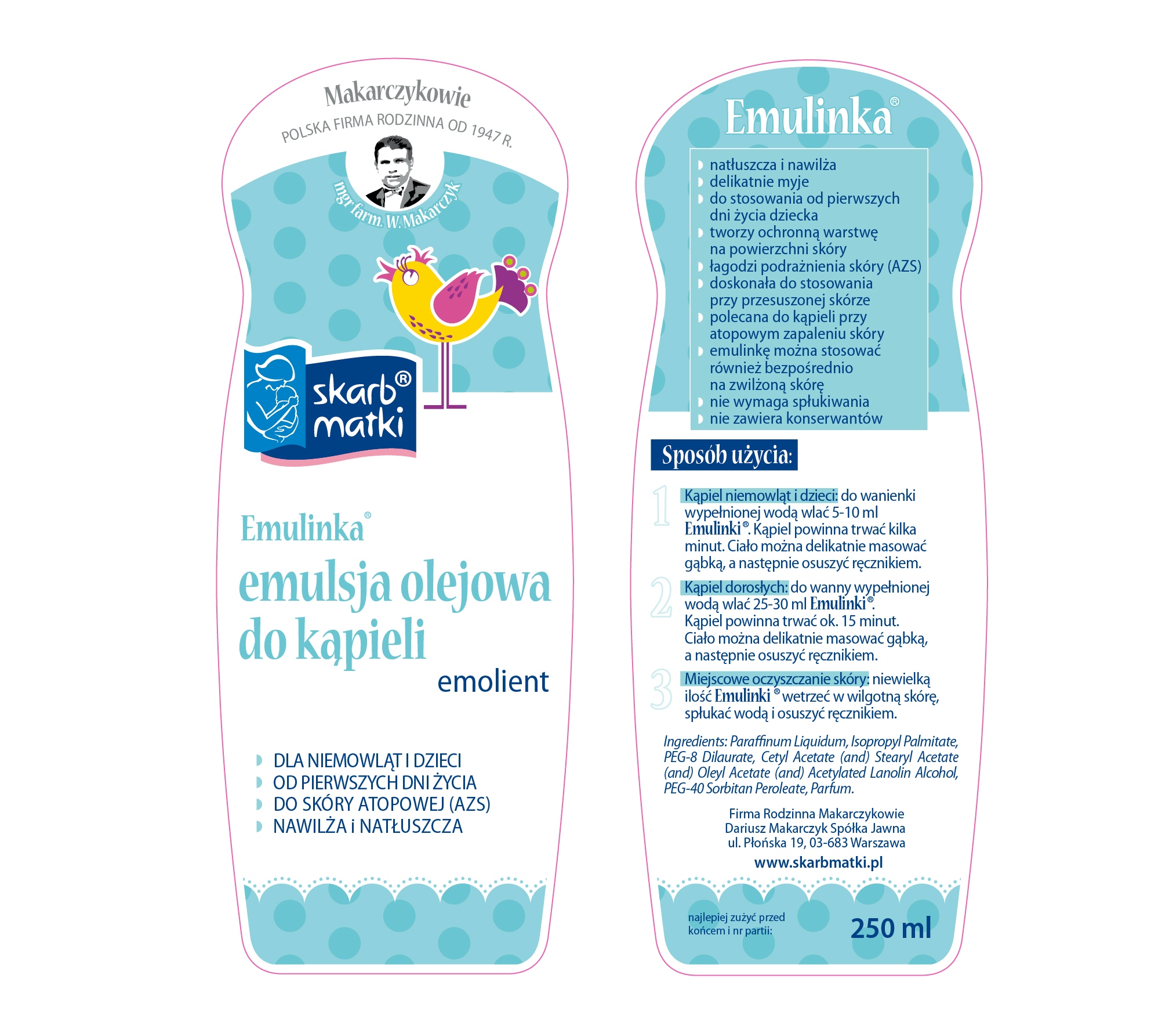 Skarb Matki Emulinka Emulsja olejowa do kąpieli emolient 250ml Marka Skarb Matki