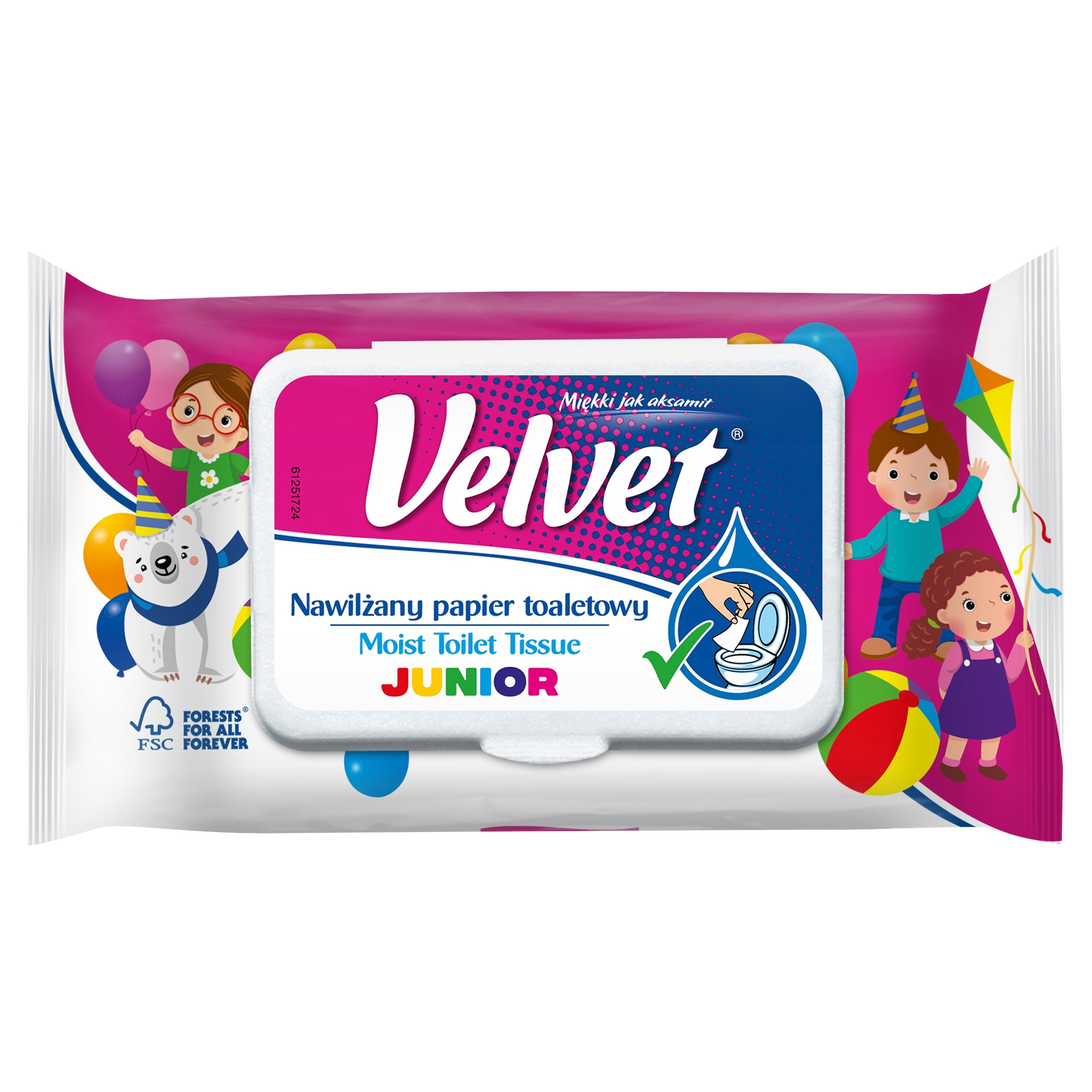 

Velvet nawilżany papier toaletowy 42szt. Junior