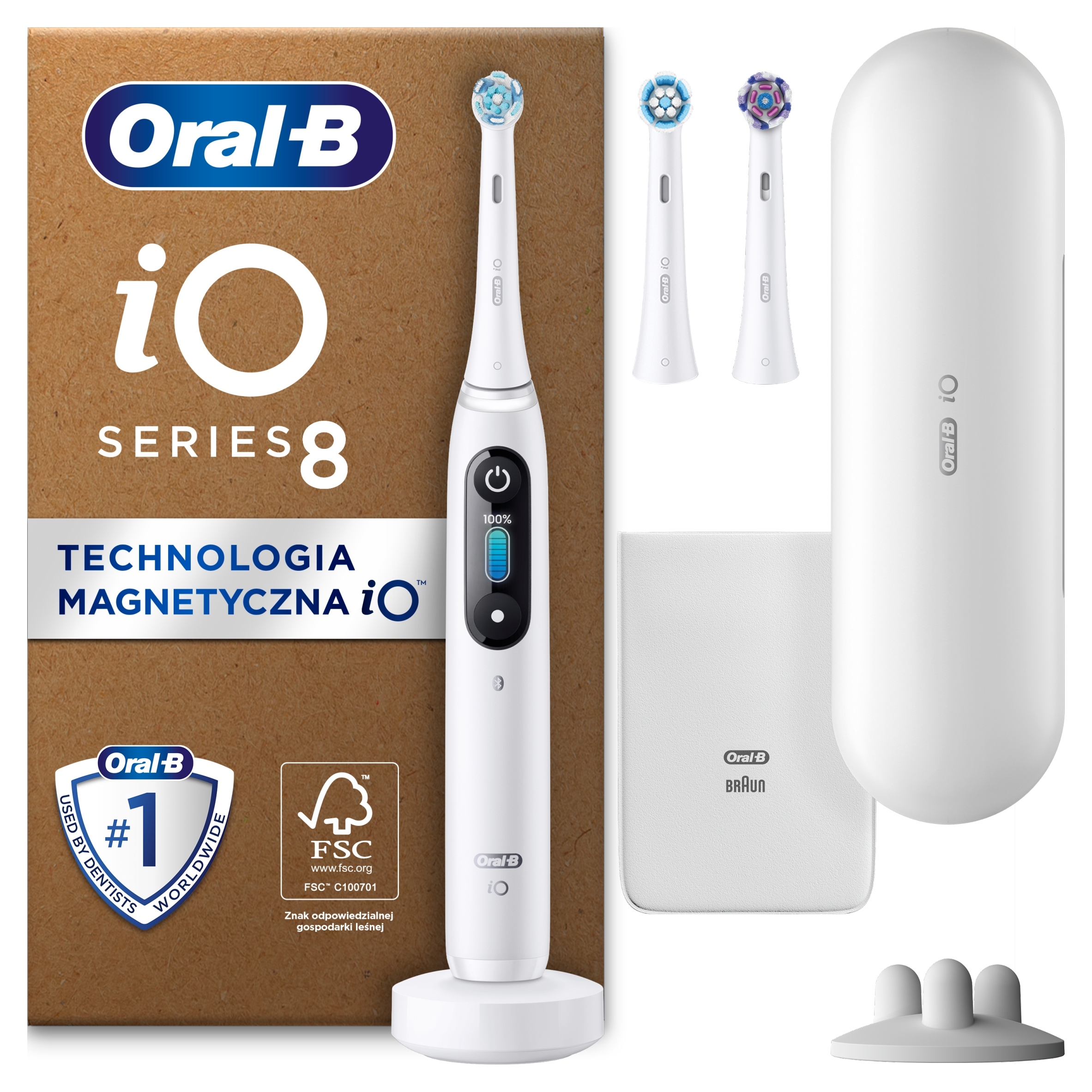 Oral-b Io 8 Szczoteczka Soniczka- Duży Zestaw Z Końcówkami I Etui Ochronnym