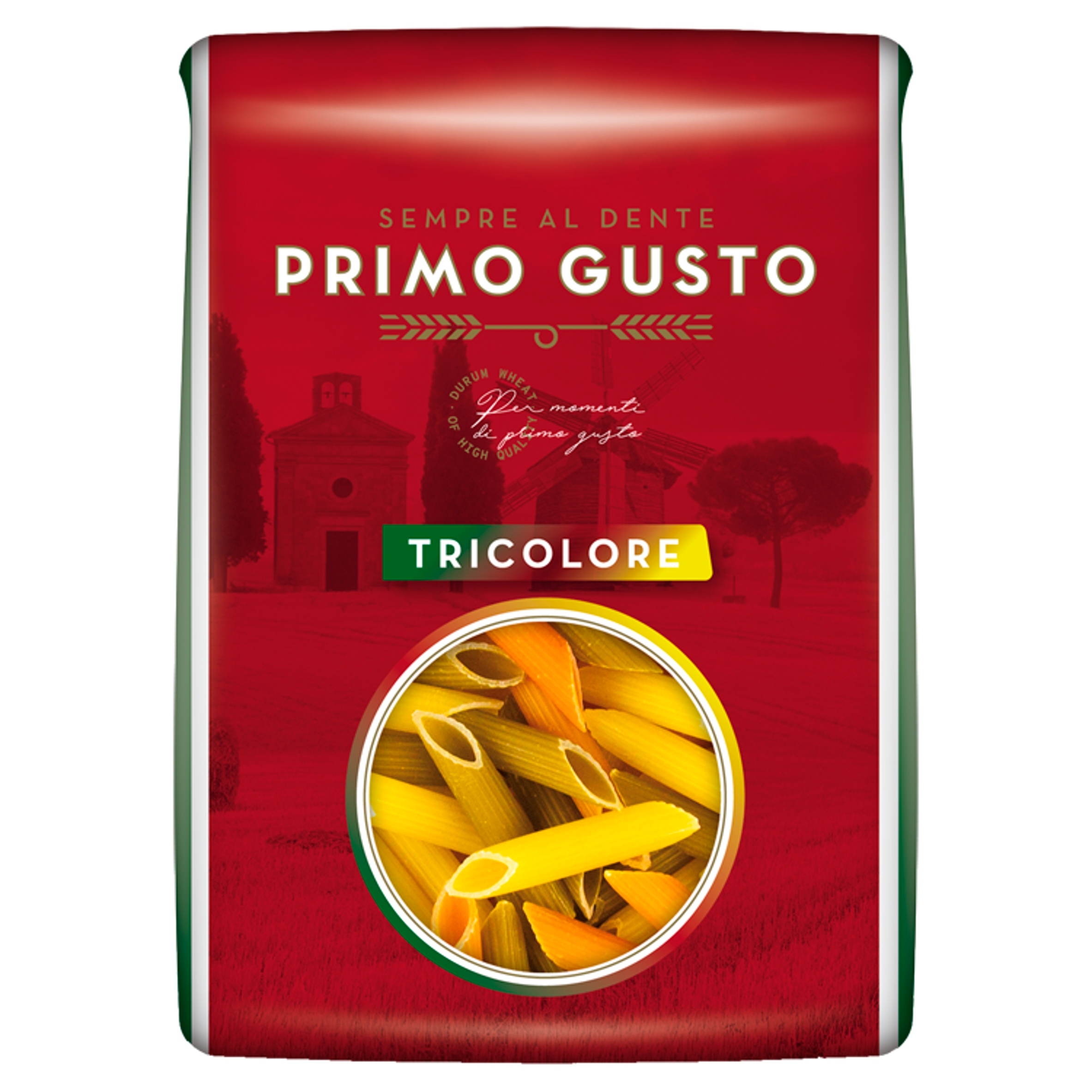 5X Primo Gusto Těstoviny tříbarevné, šikmá trubička 500 g