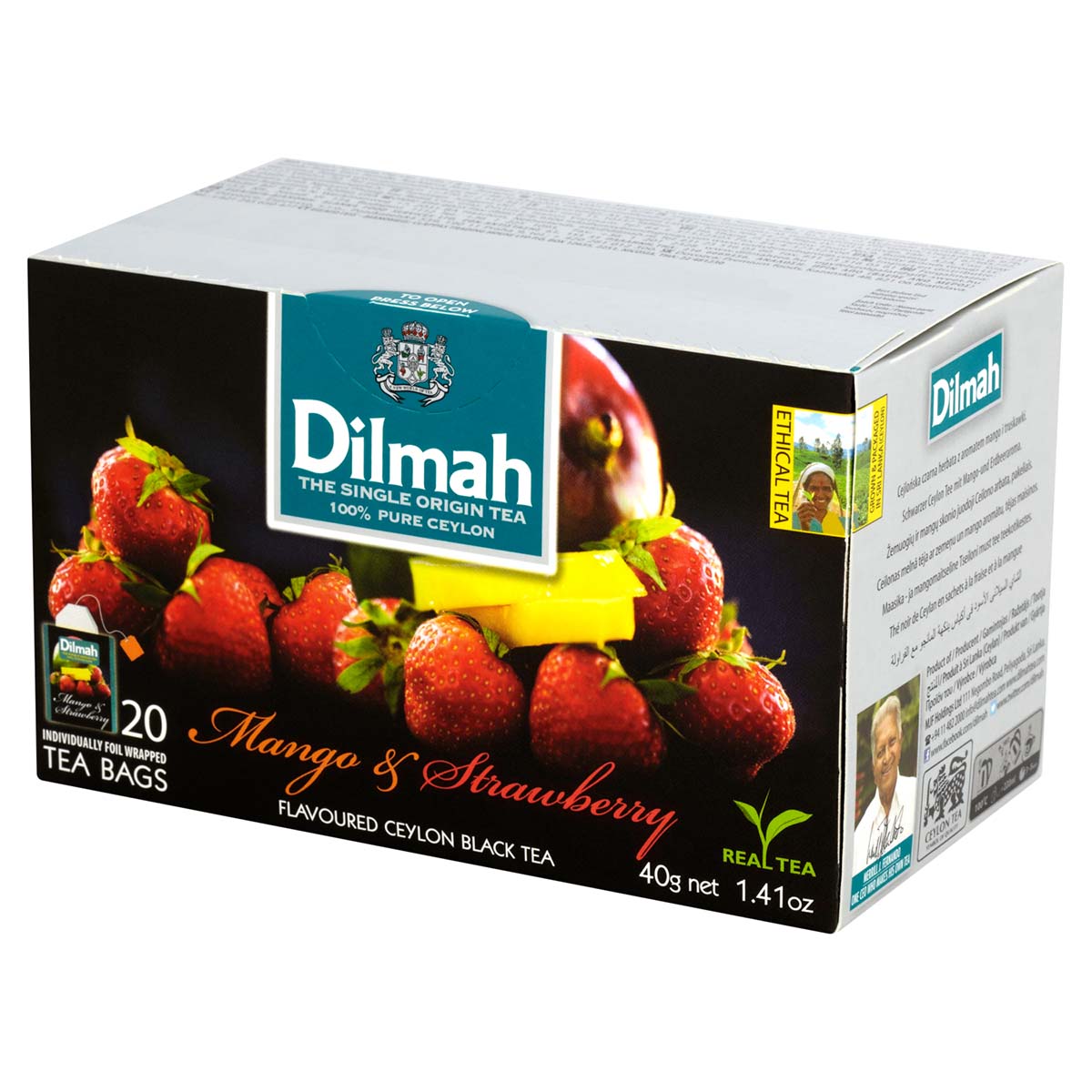 Levně Dilmah Mango & Strawberry Flavoured Black Tea 20 x 2 g