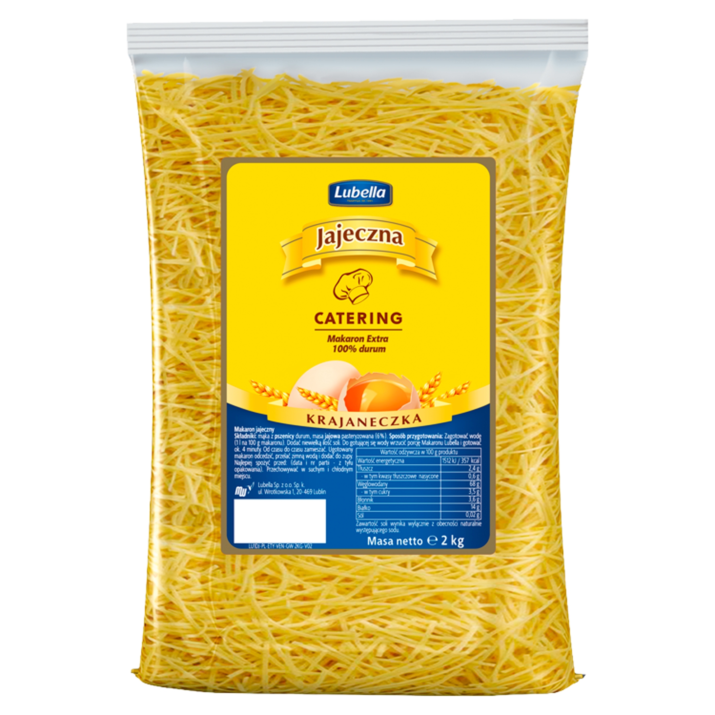 Lubella Makaron Krajaneczka jajeczna 2kg x6