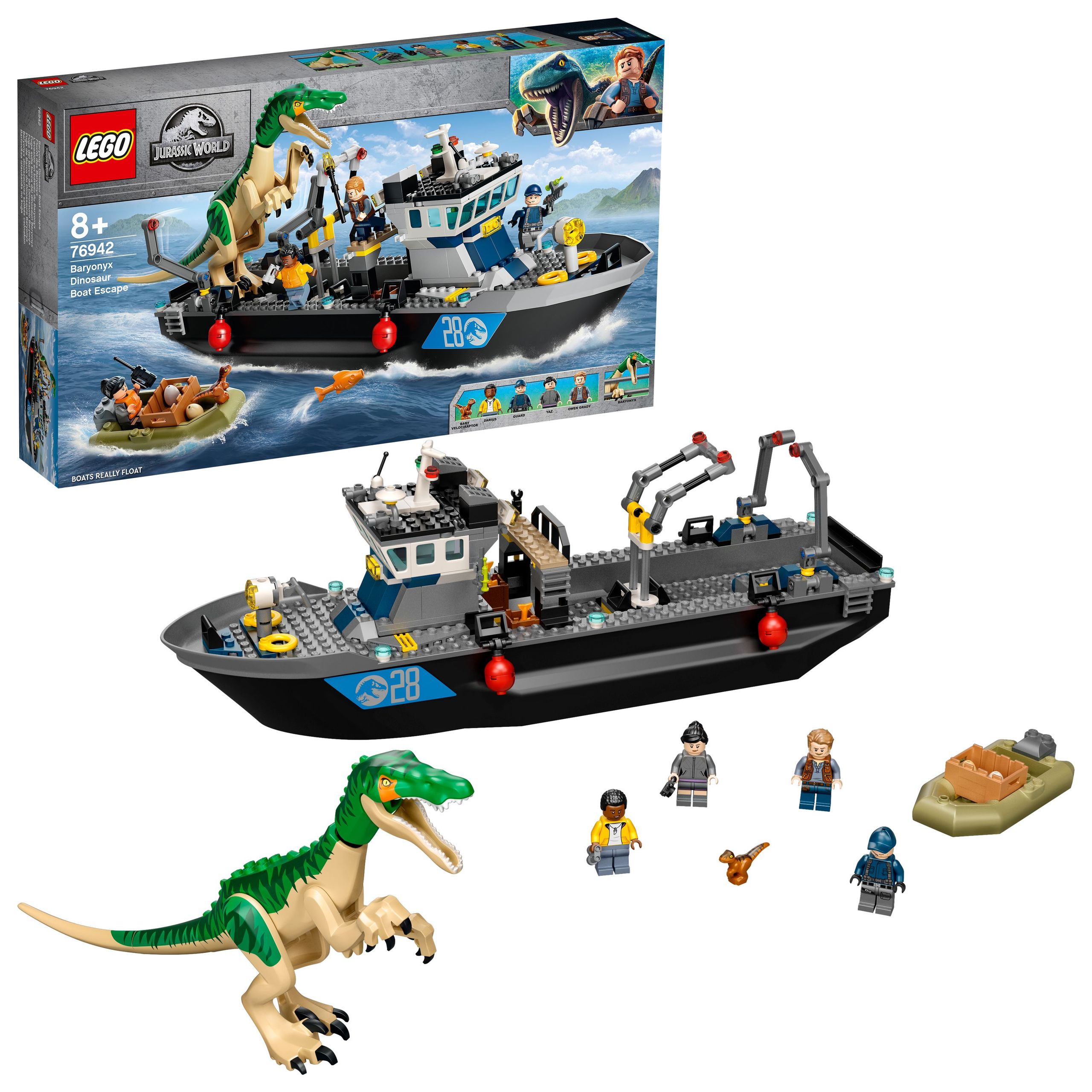 Klocki Lego Jurassic World Zestaw Barionyks i ucieczka łodzią 76942
