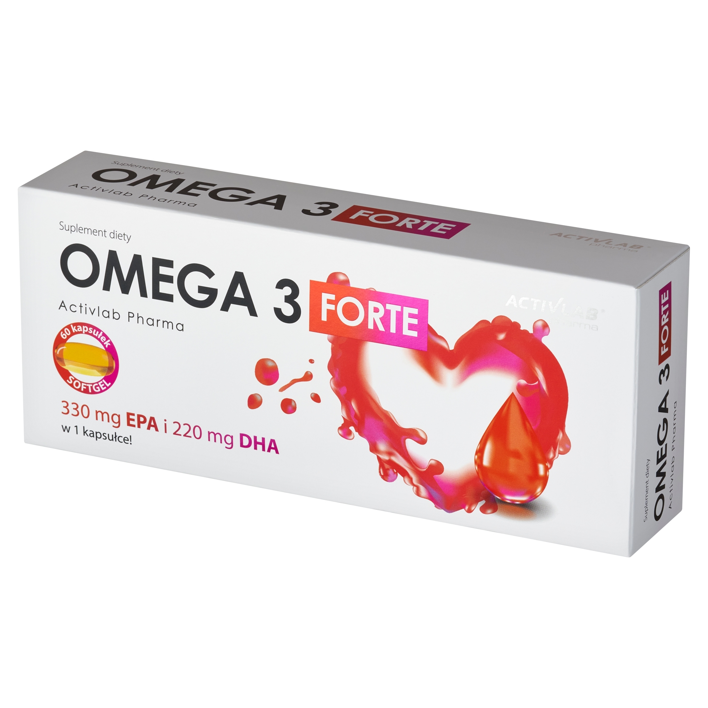 OMEGA 3 Forte EPA DHA 60 kaps. Witamina E Serce Mózg Wzrok Koncentracja — 5