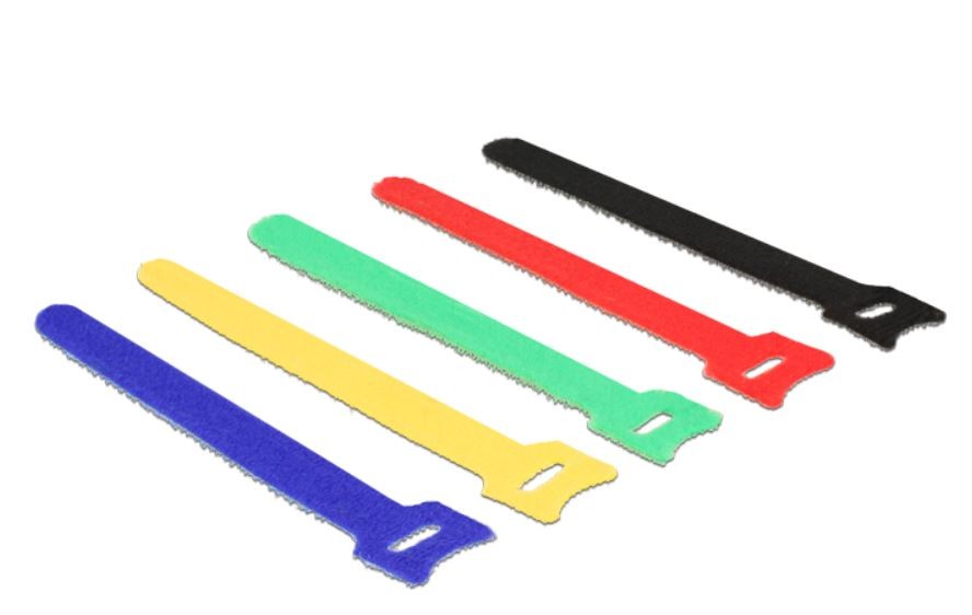 Organizer kabli rzep 150x12mm multikolor 10 sztuk Delock