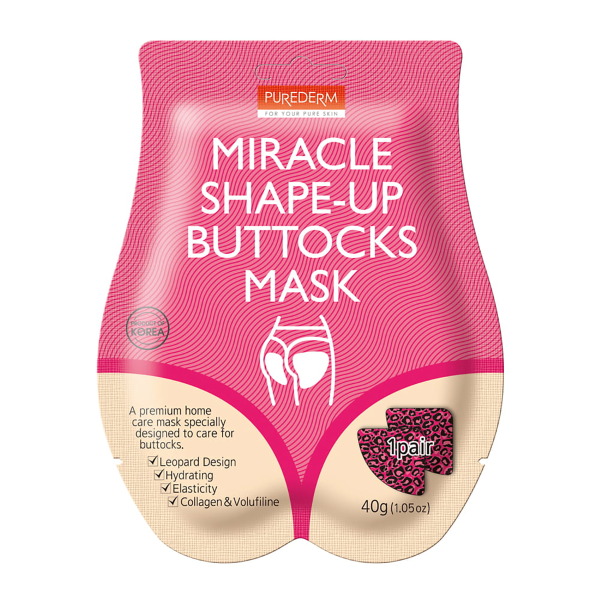 PUREDERM Maseczka poprawiająca kształt pośladków, 1 para 40 g — 2