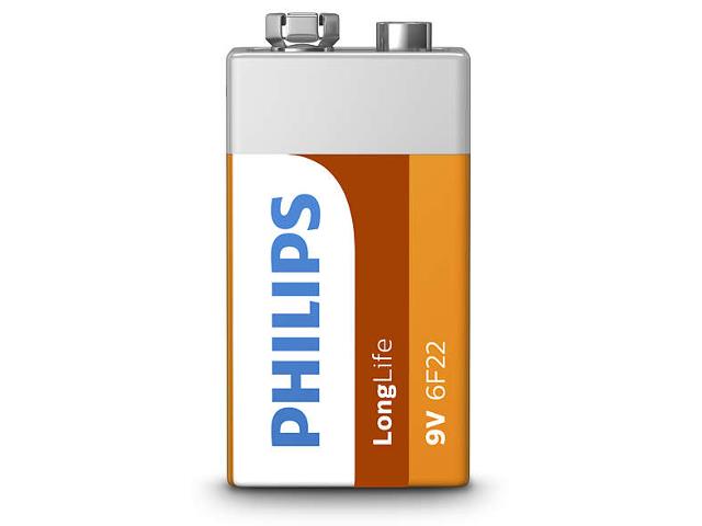 Bateria Philips 9V (6F22) 1 szt.