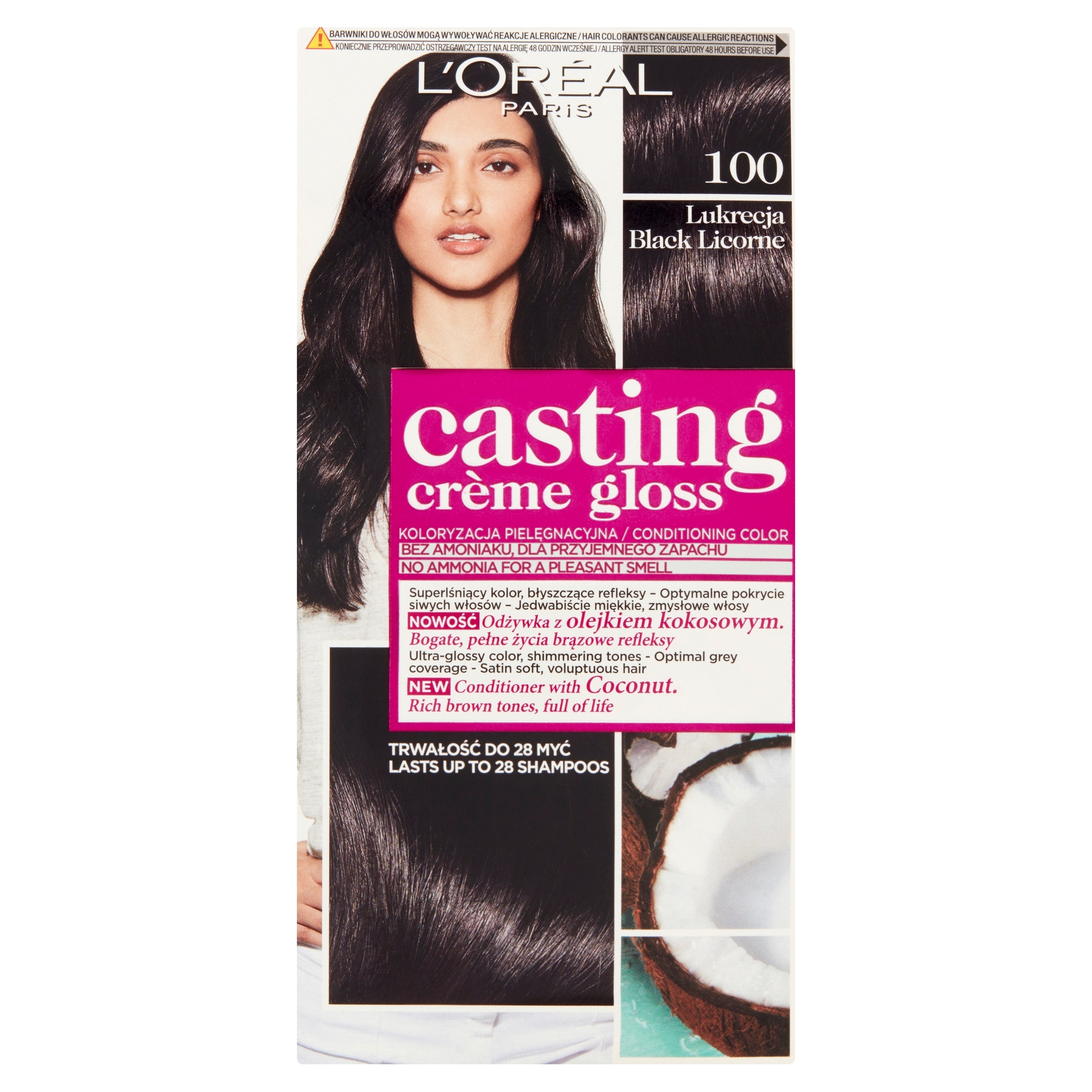 L'Oréal Paris Casting Crème Gloss barva na vlasy 100 lékořice, 1 balení