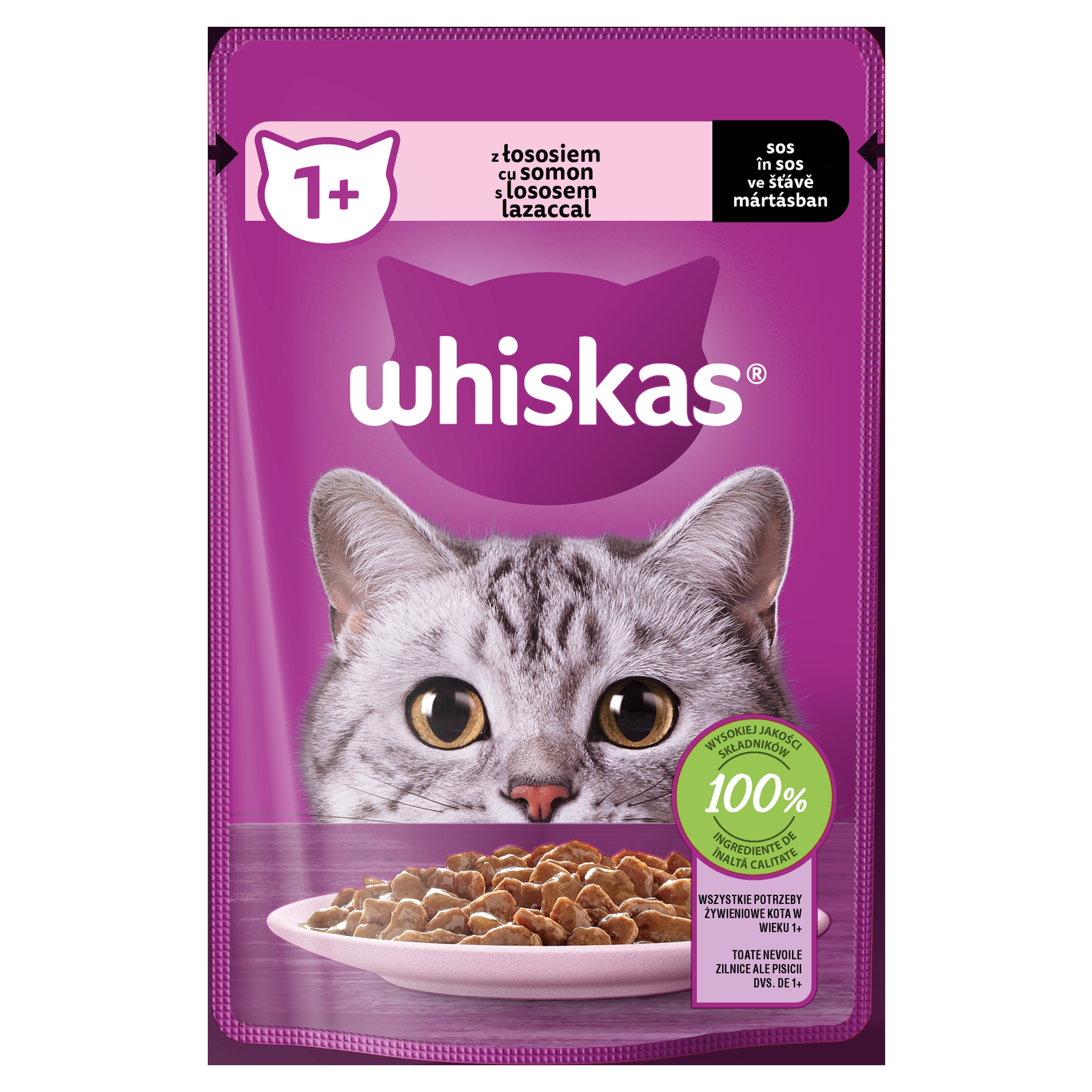 Levně 10 x Whiskas vlhké krmivo pro kočky s lososem 85 g