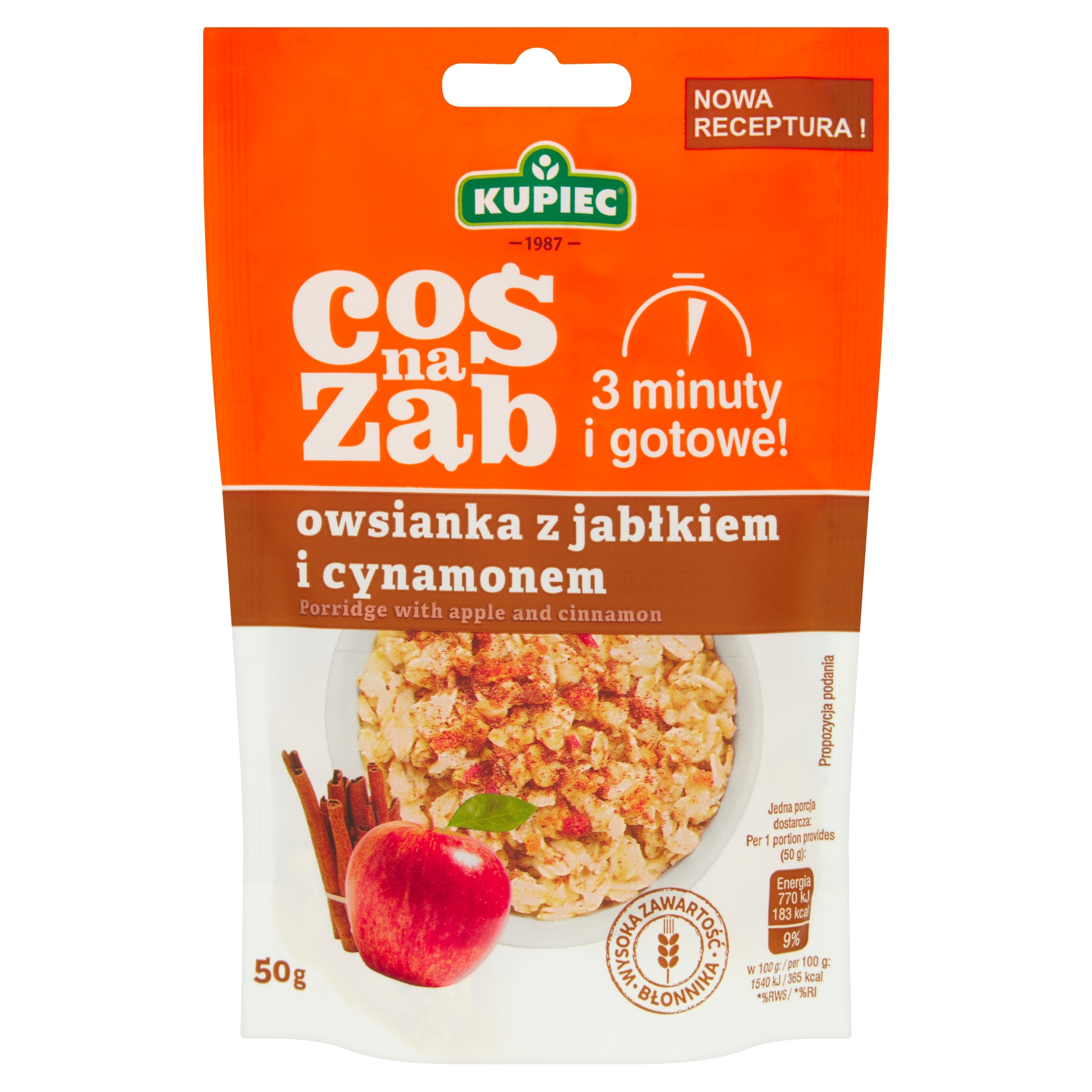 Levně 17 x Kupiec Ovesná Kaše s jablkem a skořicí (fólie) 50 g