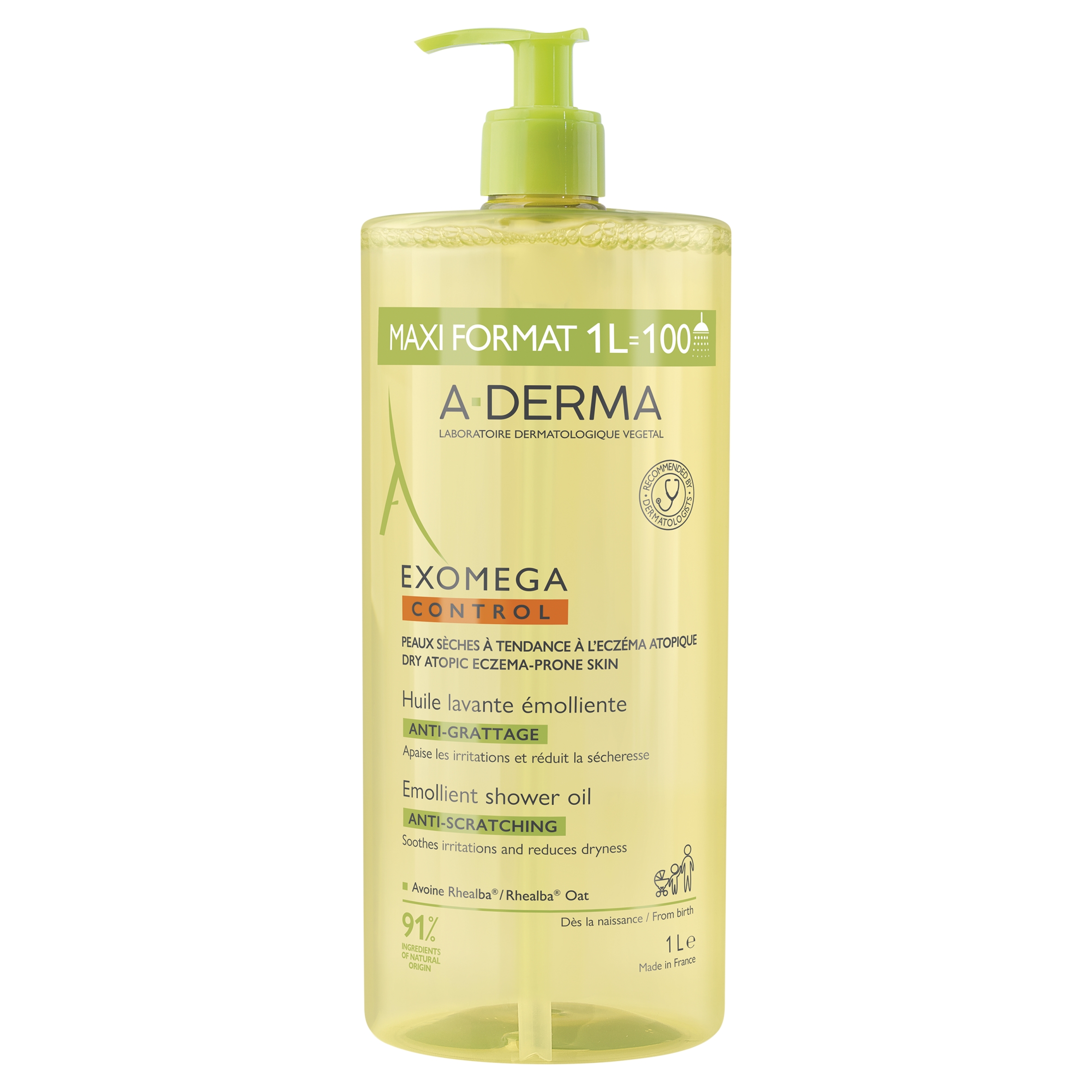 A-Derma Exomega Control Olejek emolient pod prysznic 1 l