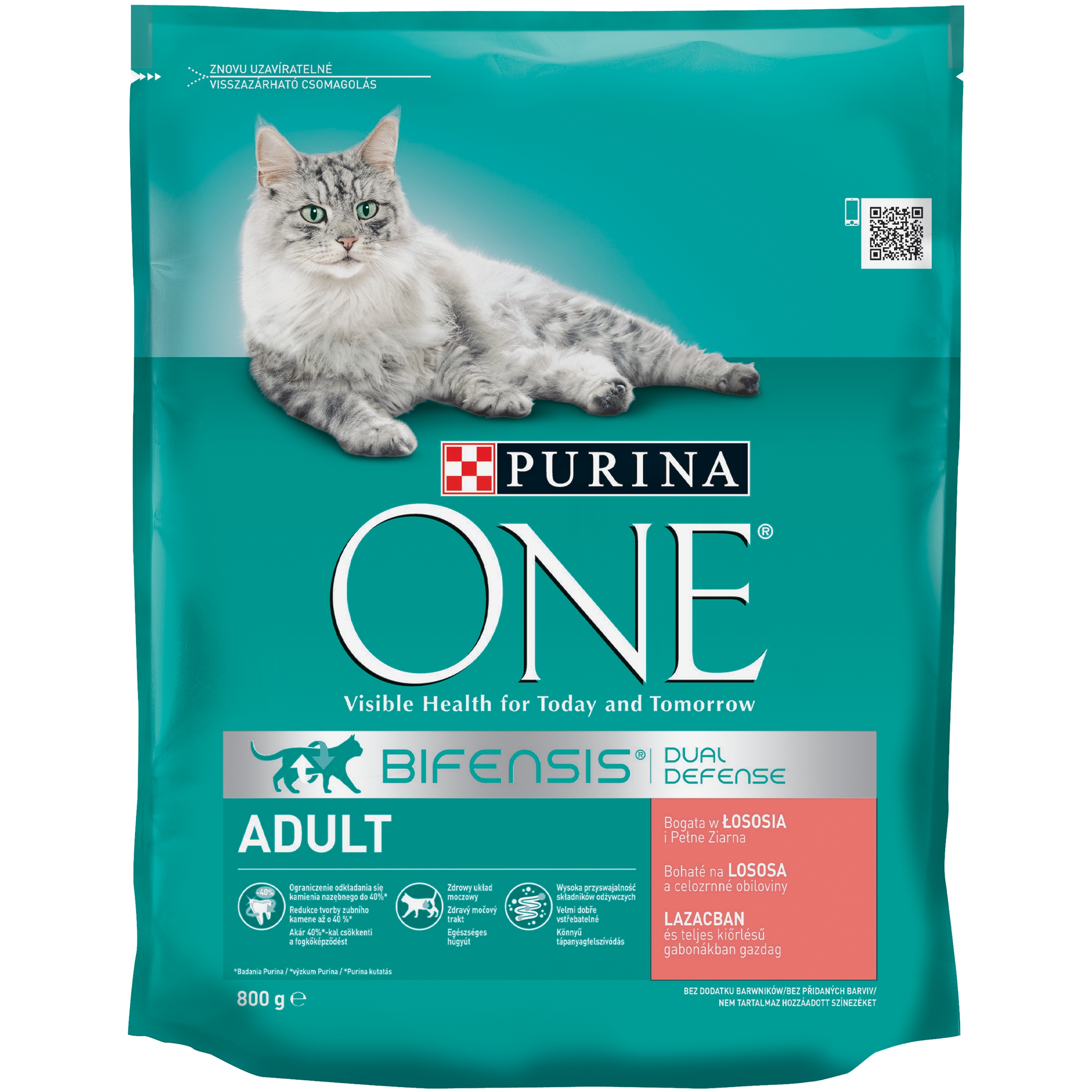 Levně 2x Purina One Cat Adult Krmivo s lososem pro kočky 800 g