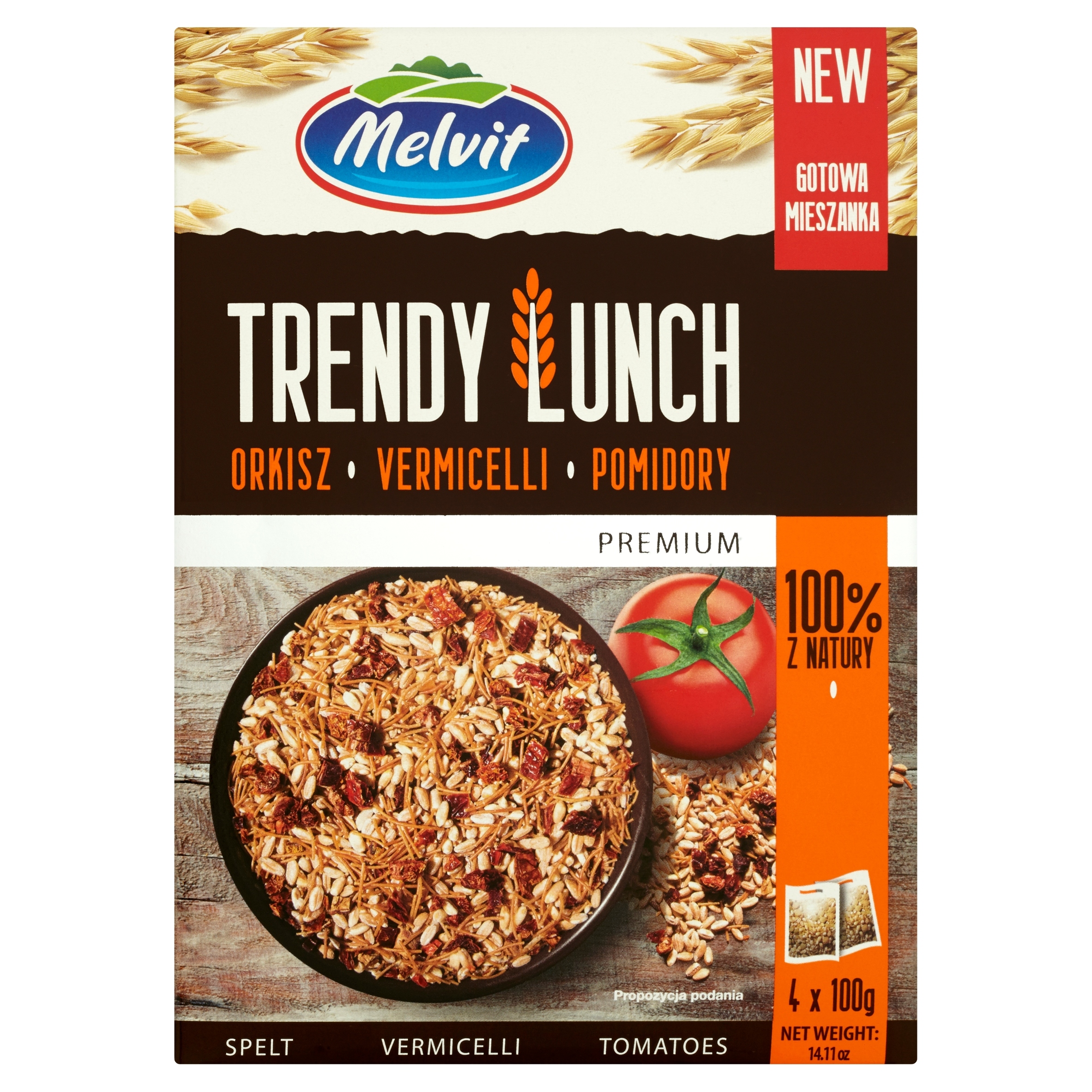 Levně 7 x Melvit Premium Trendy Lunch špalda vermicelli rajčata 400 g (4 sáčky)
