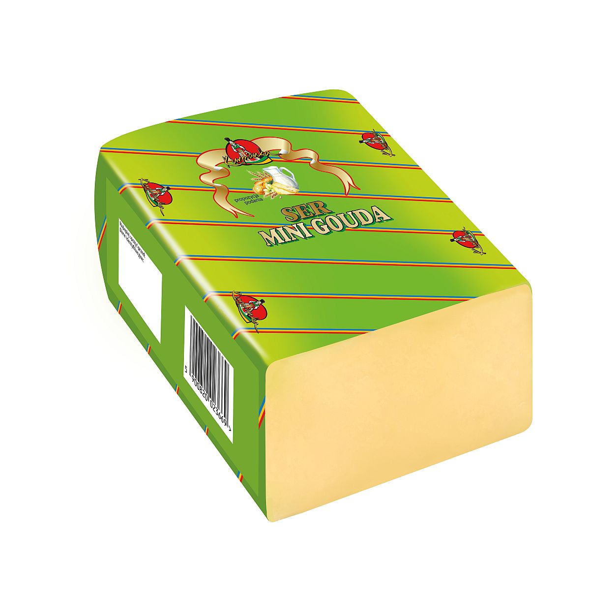 Sýr Mini Gouda blok pevná váha 1kg Sm Mlekpol