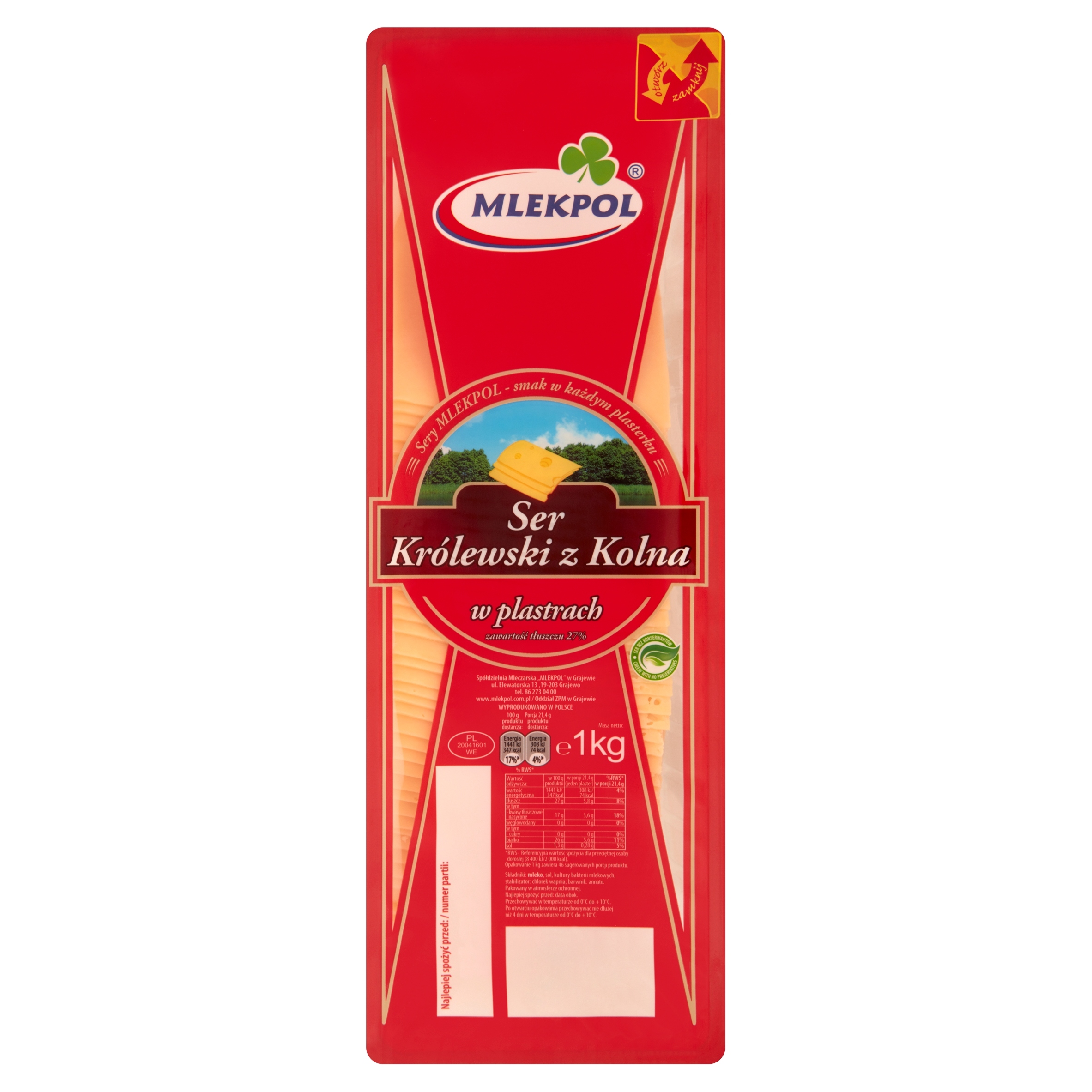 Mlekpol Královský sýr z Kolna v plátcích 1 kg