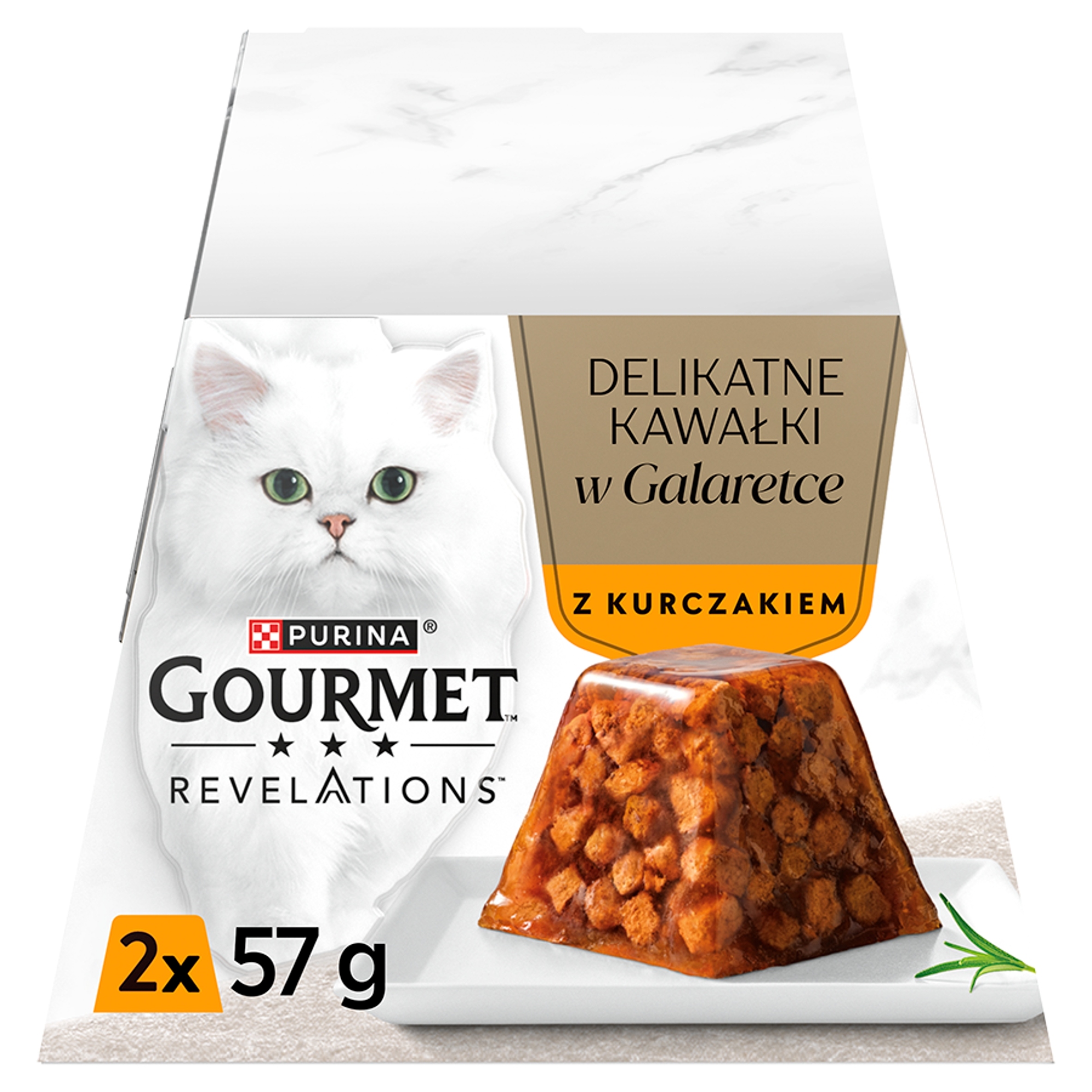 Levně Gourmet Revelations Mokré krmivo s kuřecím masem v želé (2x57 g)