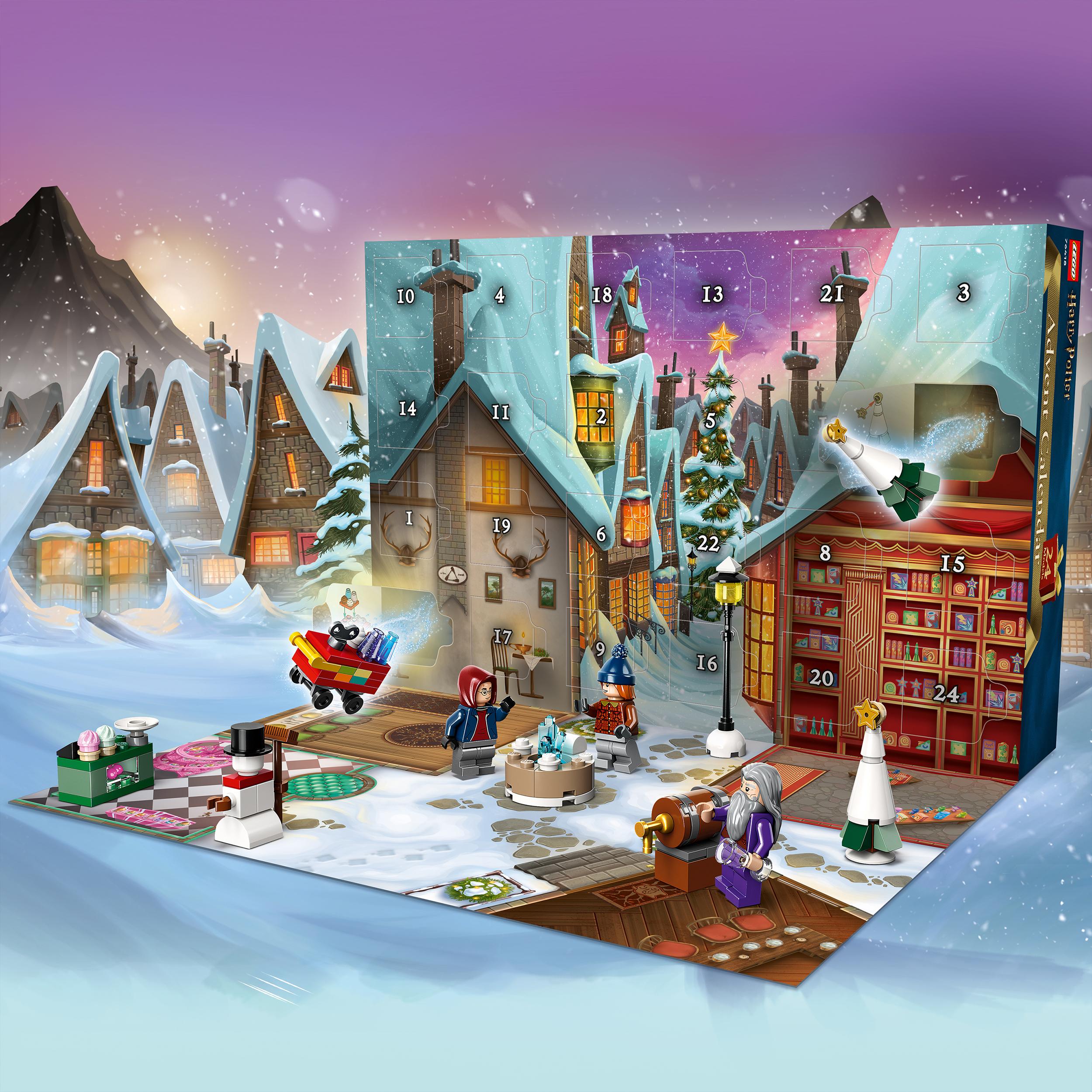 Адвент-календарь LEGO Harry Potter 76418 2023, 18 мини-моделей Хогсмида и 6 минифигурок, от 7 лет — фото 8