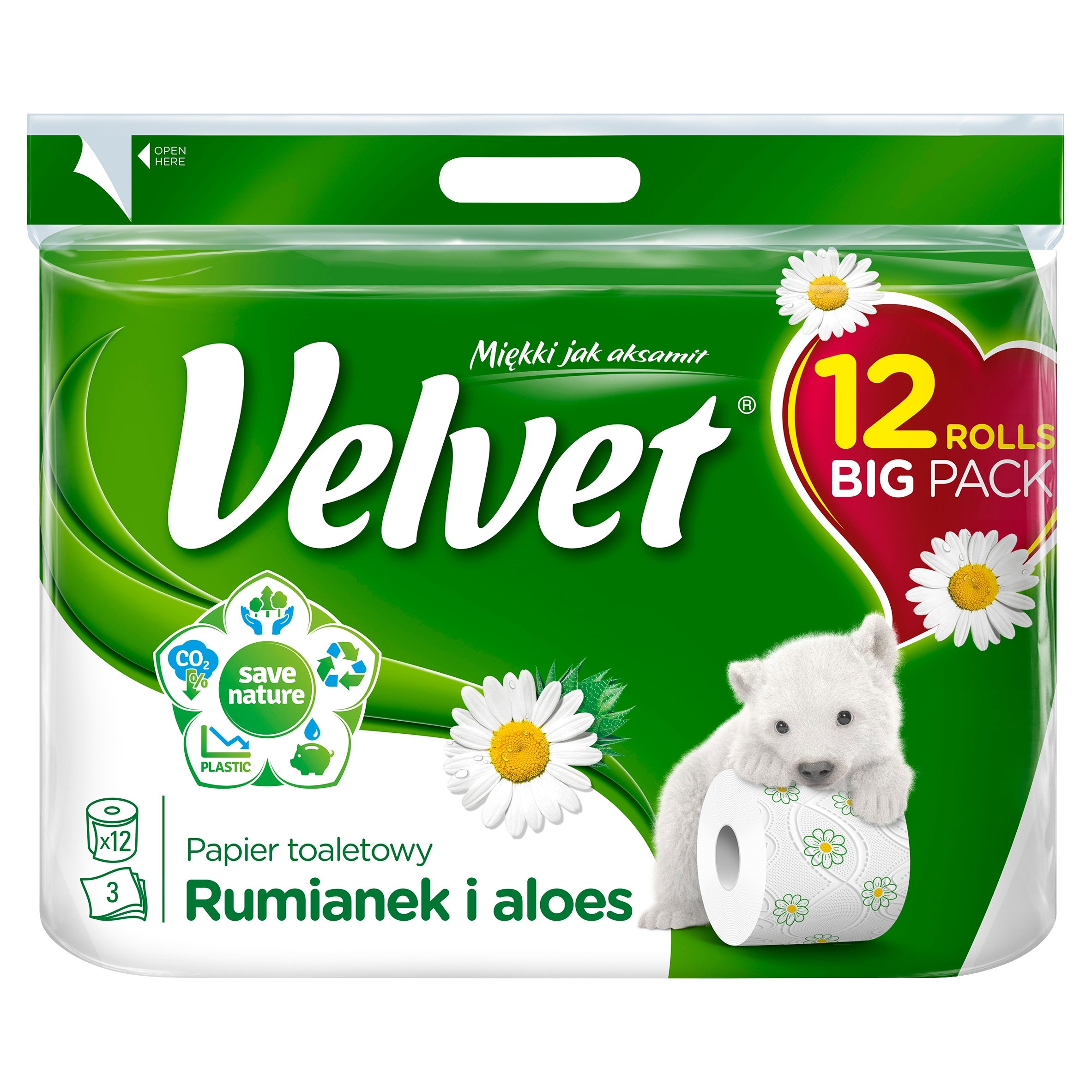 

Velvet rumianek i aloes papier toaletowy 12 szt.