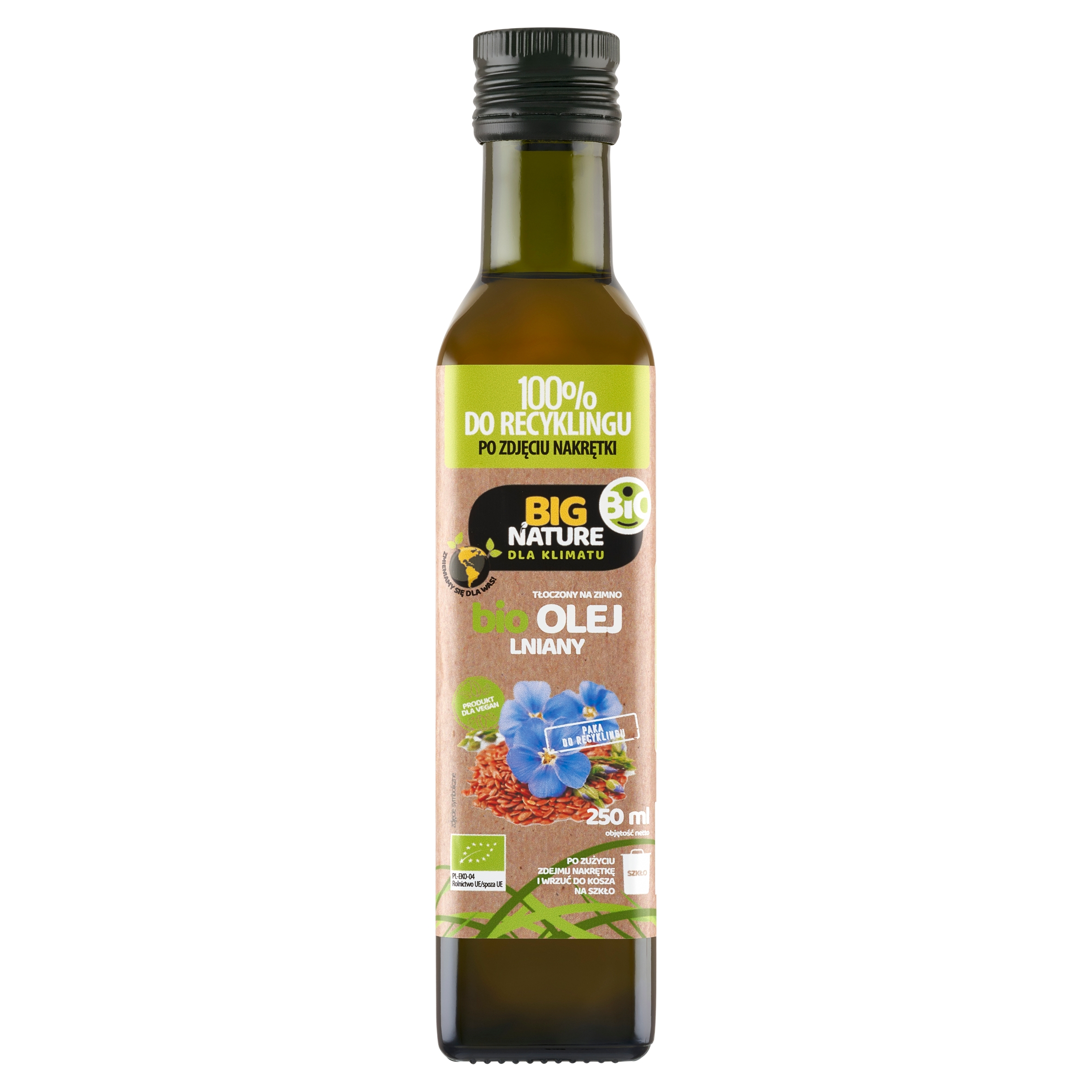 Olej Lniany tłoczony na zimno bio 250ml - BIG NATURE — 4