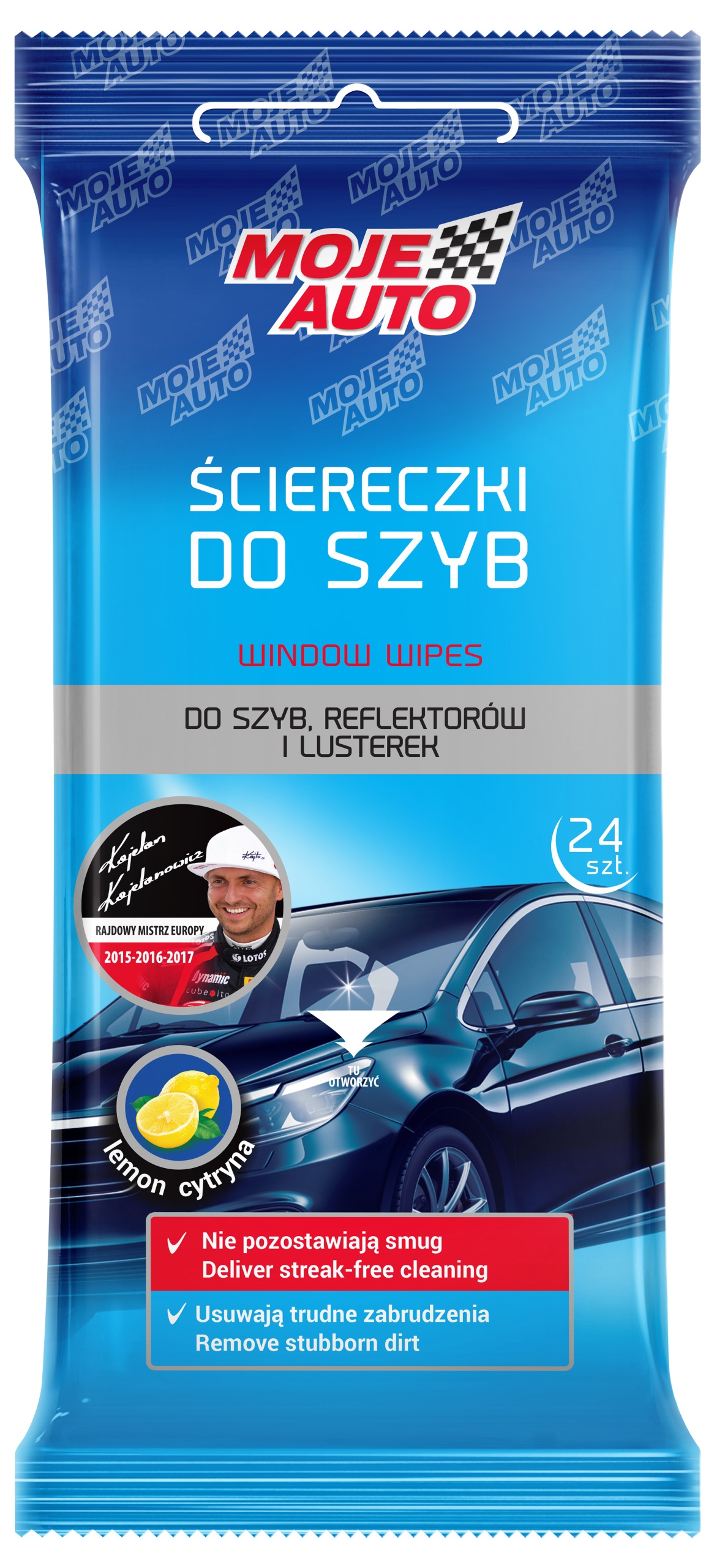 MOJE AUTO SOFTI ŚCIERECZKI BEZ SMUG DO SZYB 24szt