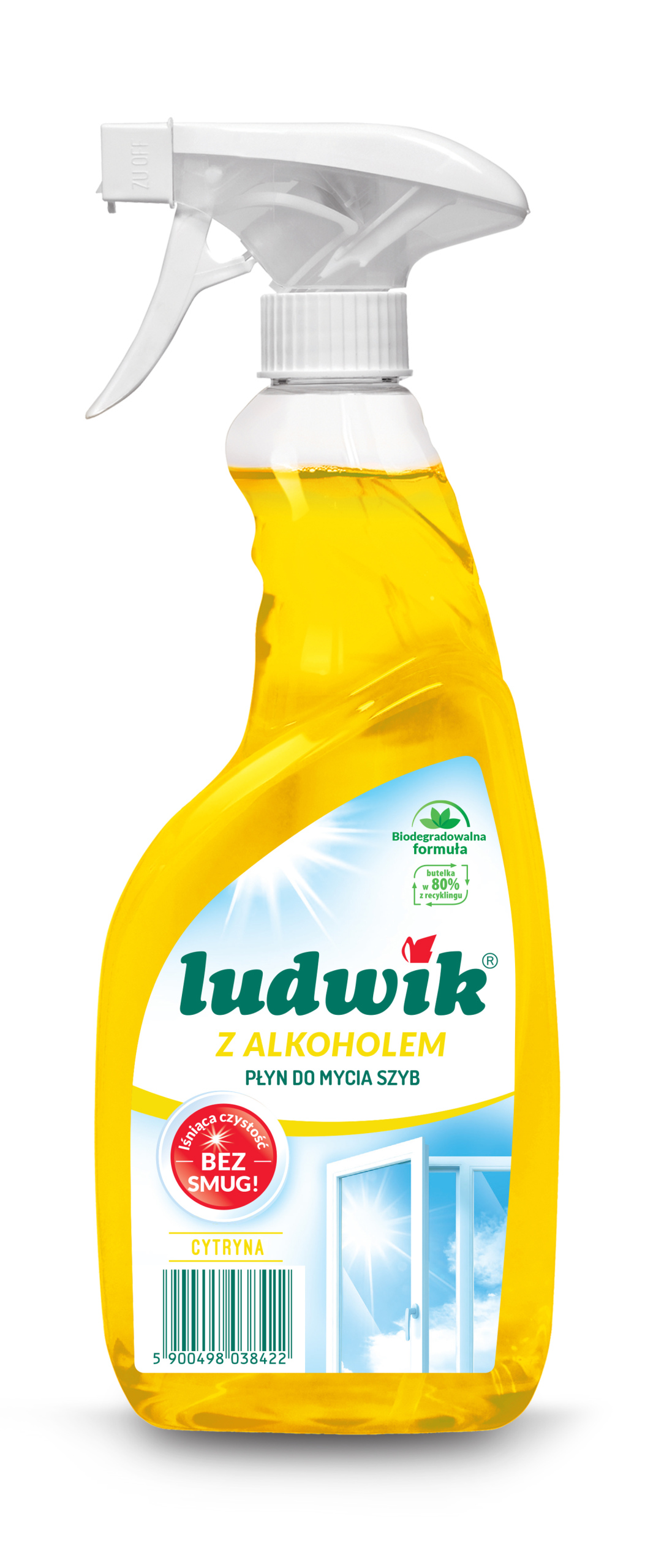PŁYN DO MYCIA SZYB I GLAZURY LUDWIK Z ALKOHOLEM CYTRYNA 600 ML