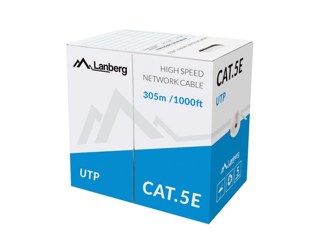 

Lanberg Kabel Utp Kat.5E Cca 305 m drut szary