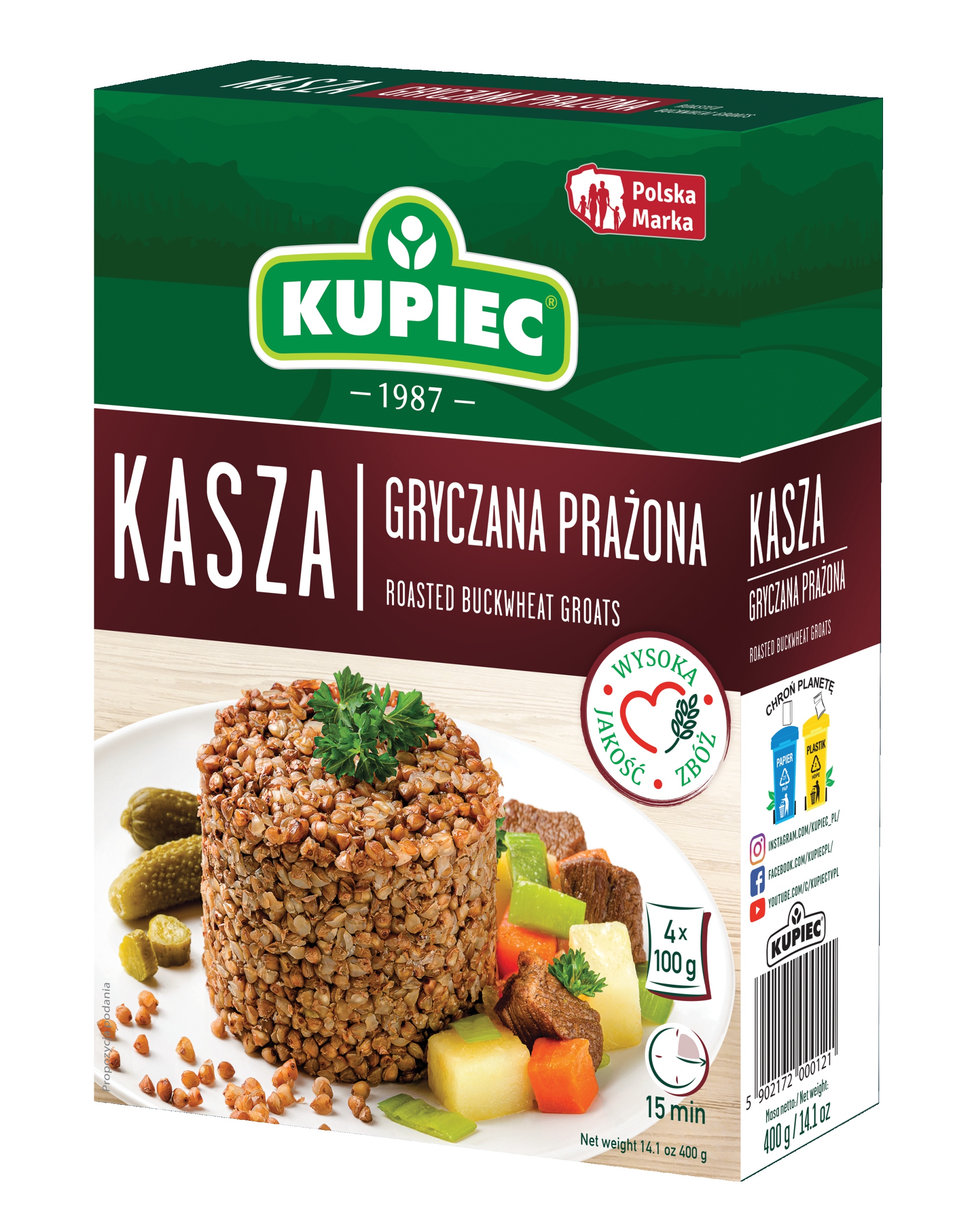 Levně 5X Kupiec Pohanková kaše pražená 4x100 g