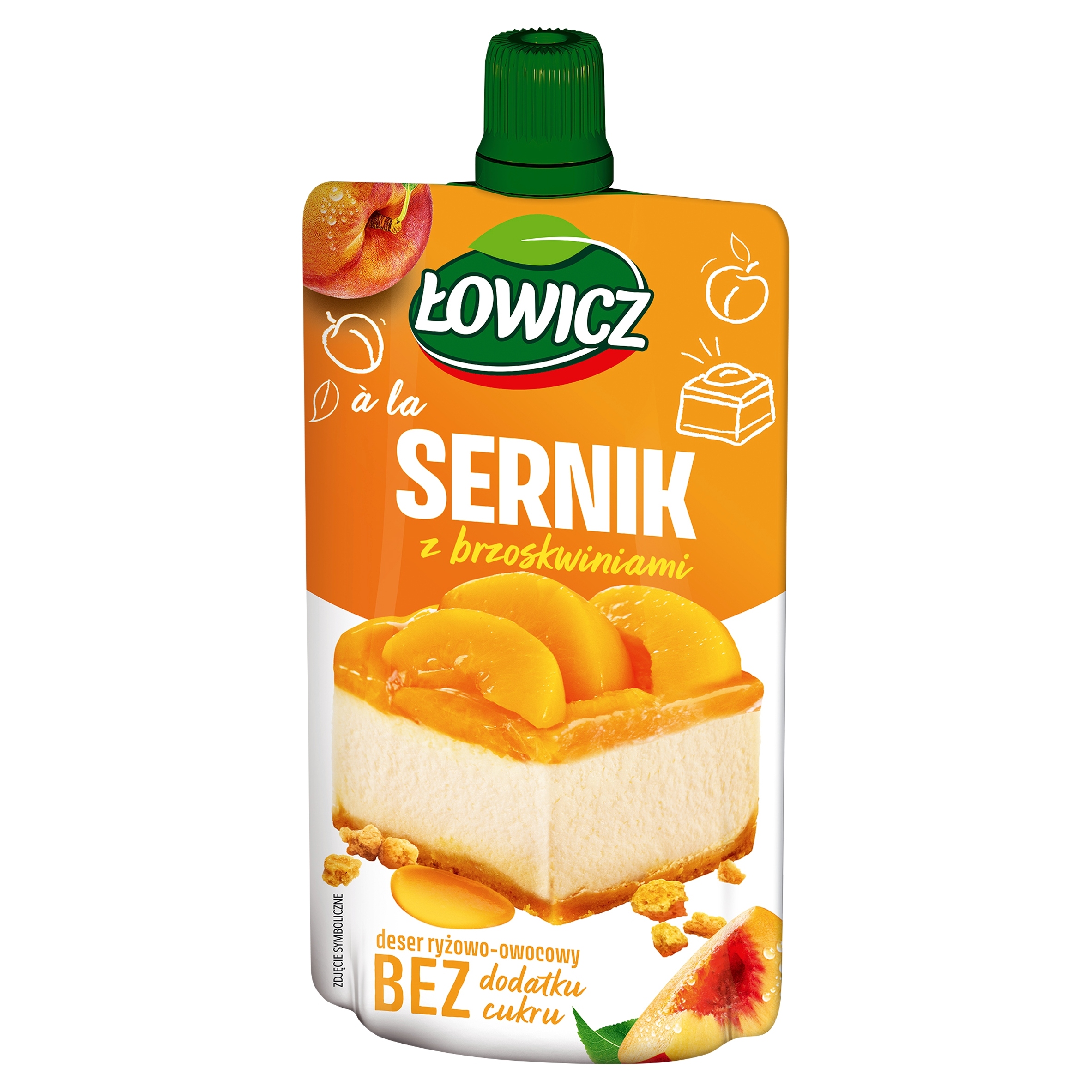 Levně 13 x Łowicz Rýžovo-ovocný dezert a'la cheesecake s broskvemi 100 g