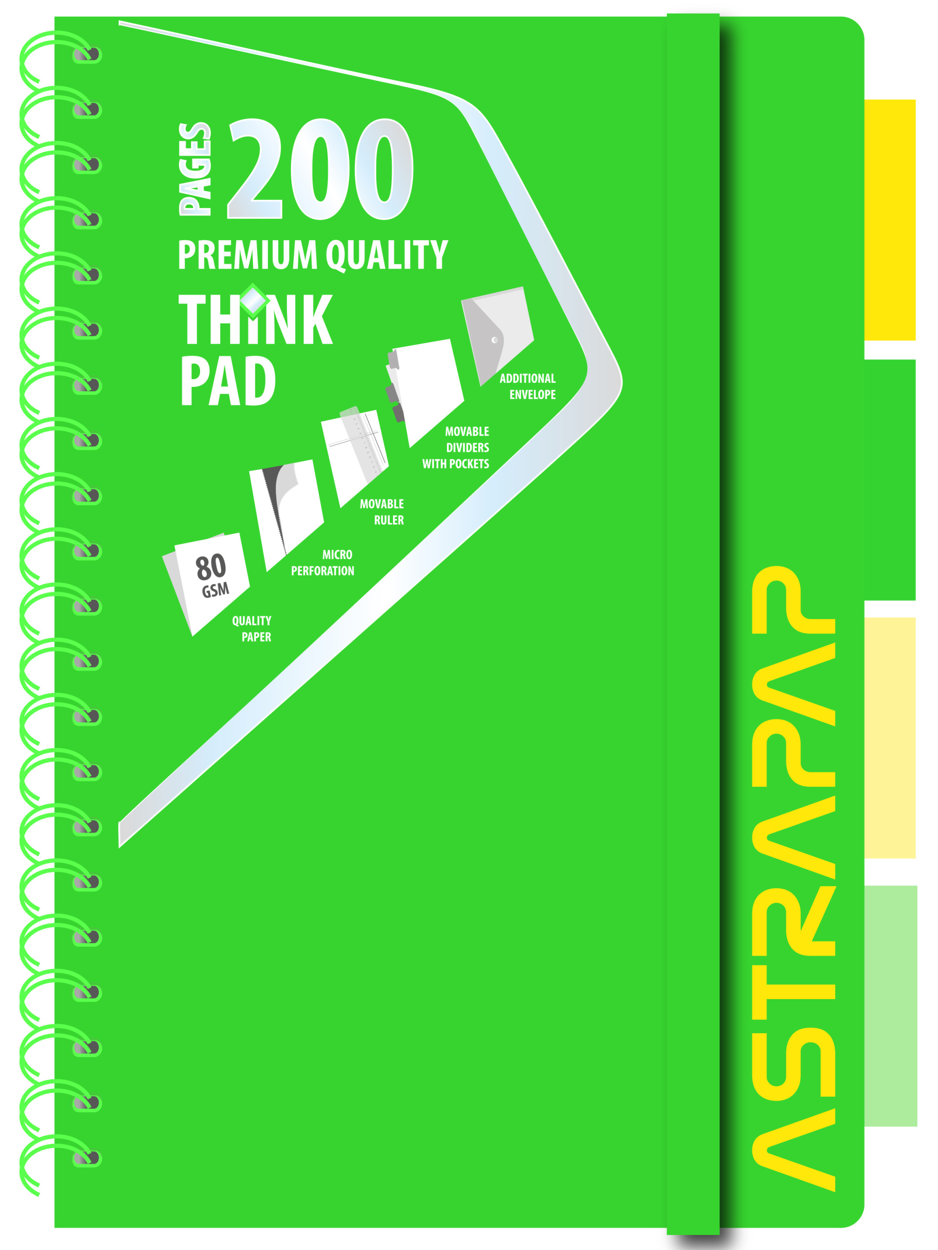 Kołozeszyt PP ASTRAPAP NEON LINE B5 - mix kol 3001