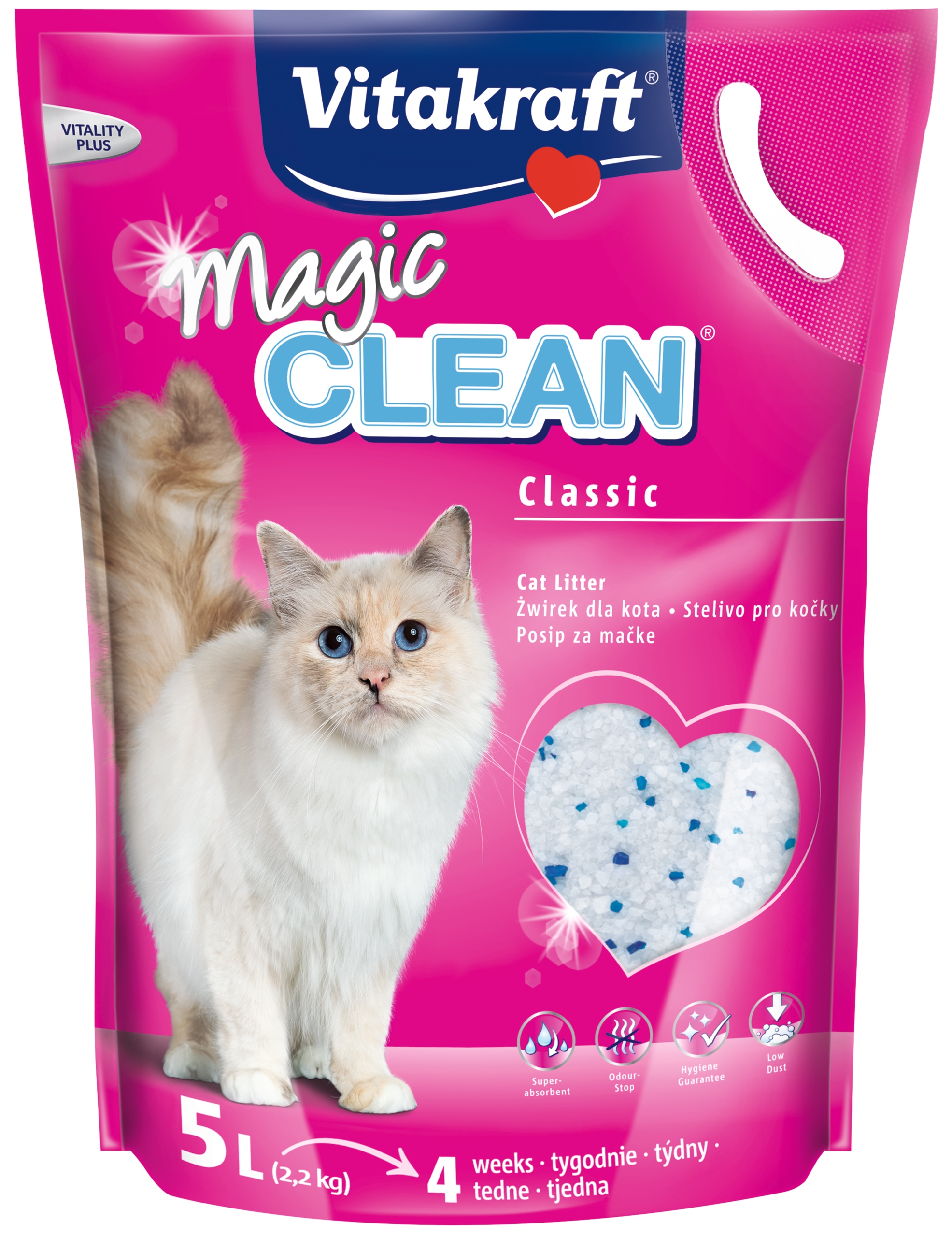 Levně Vitakraft Magic Clean 5L Silikonové Stelivo