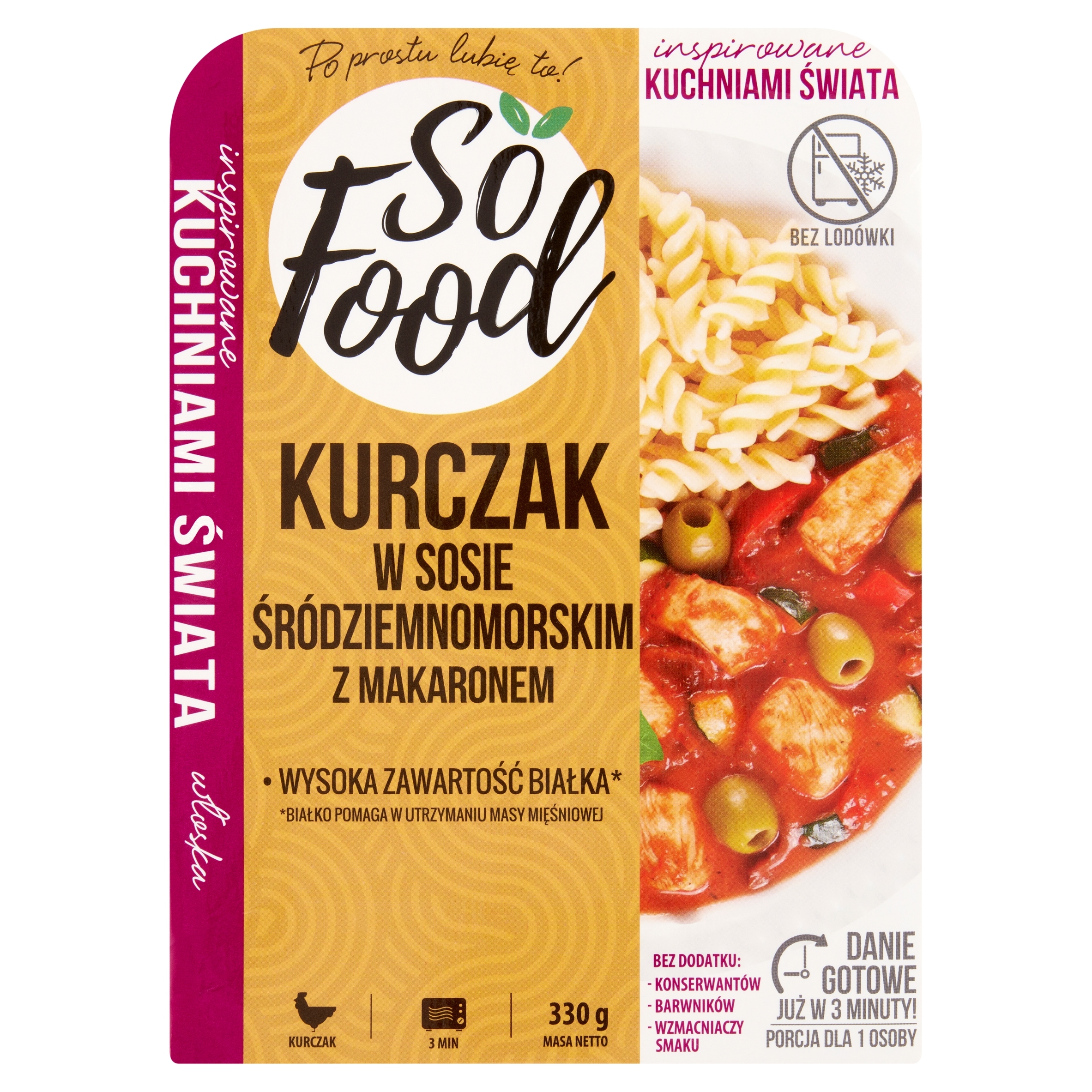 Levně 3x So Food Kuře s těstovinami ve středomořské omáčce 330 g