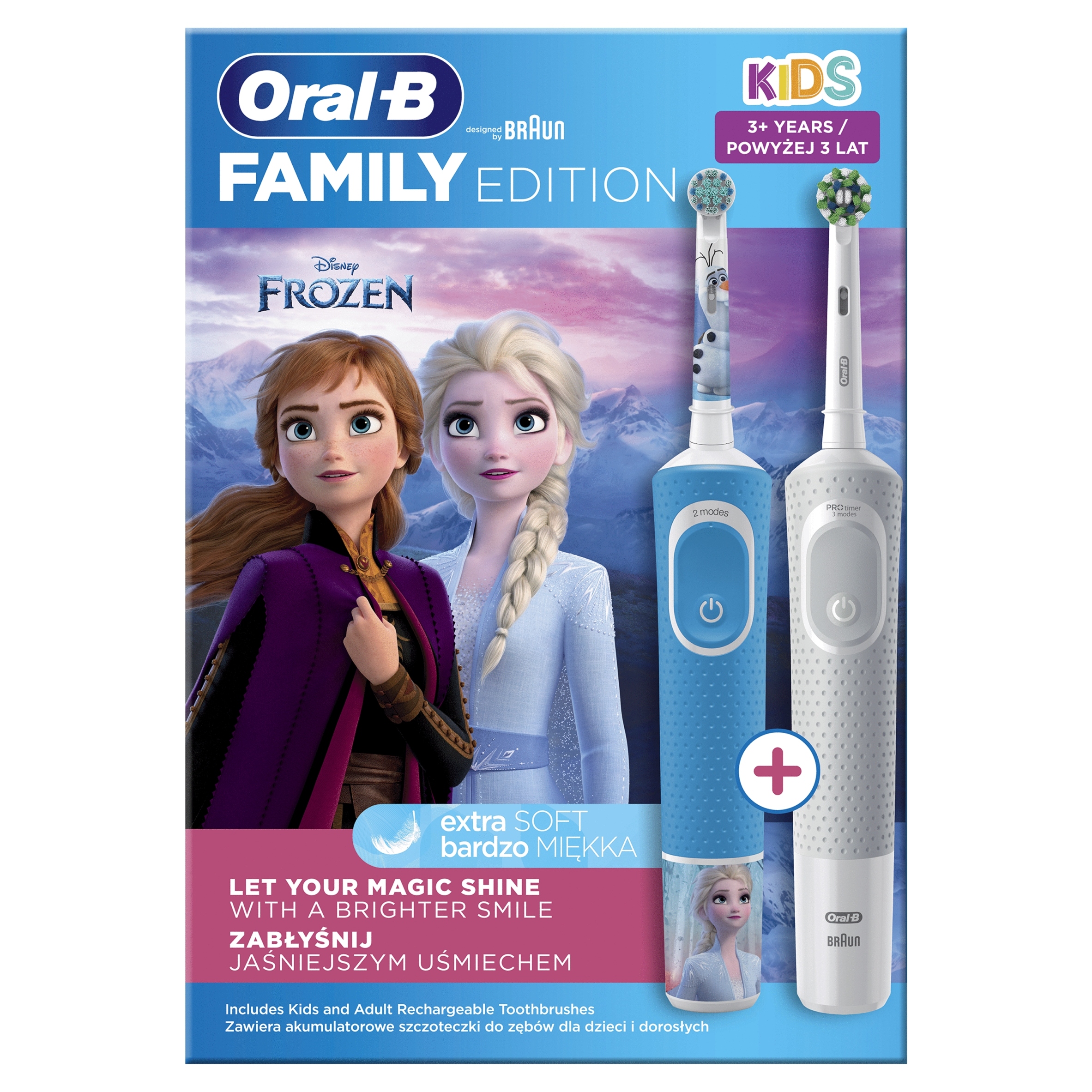 Szczoteczki Oral-B Family Kids Frozen II i Vitality Pro
