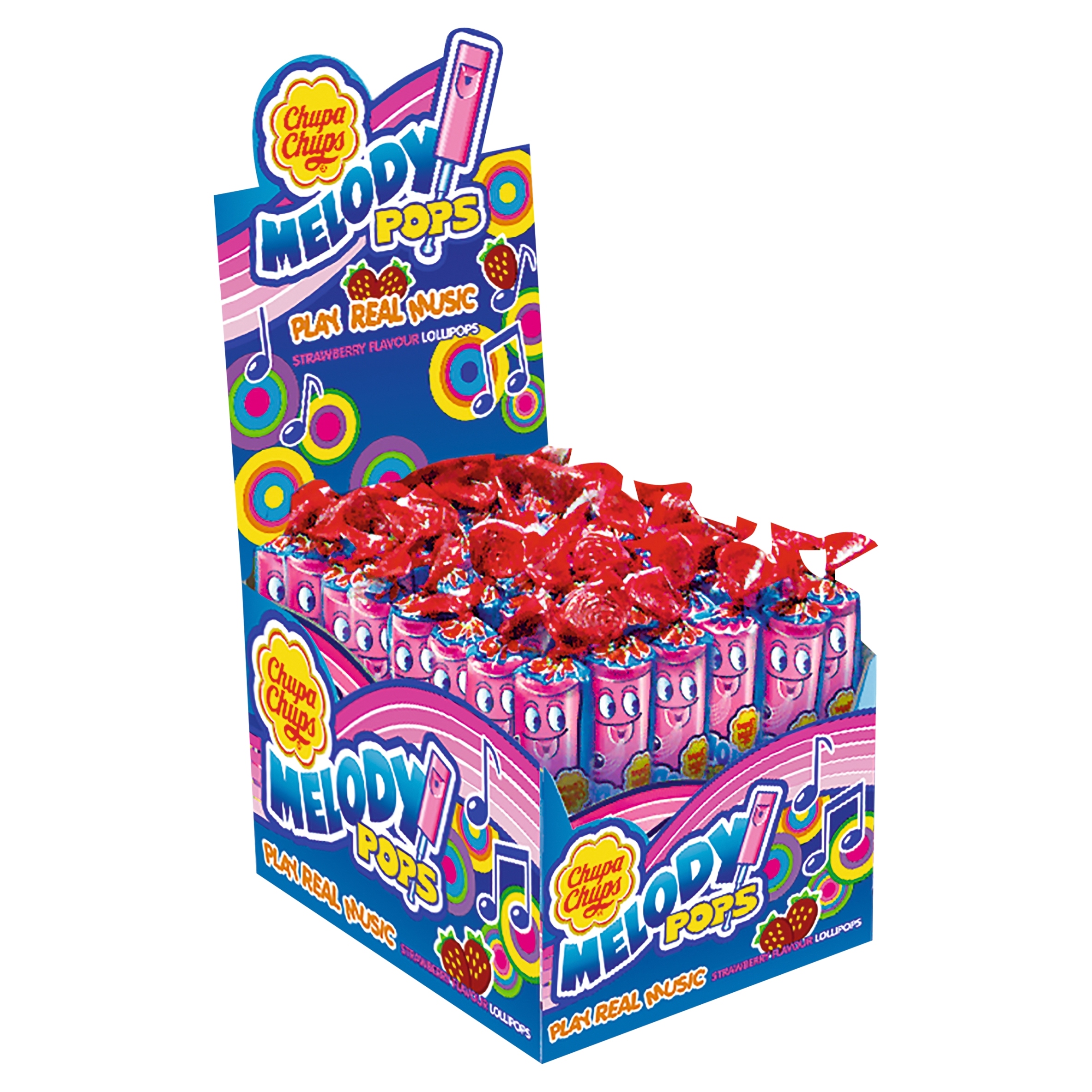 Lizak Melody Pops Chupa Chups gwizdek truskawka 48x15g