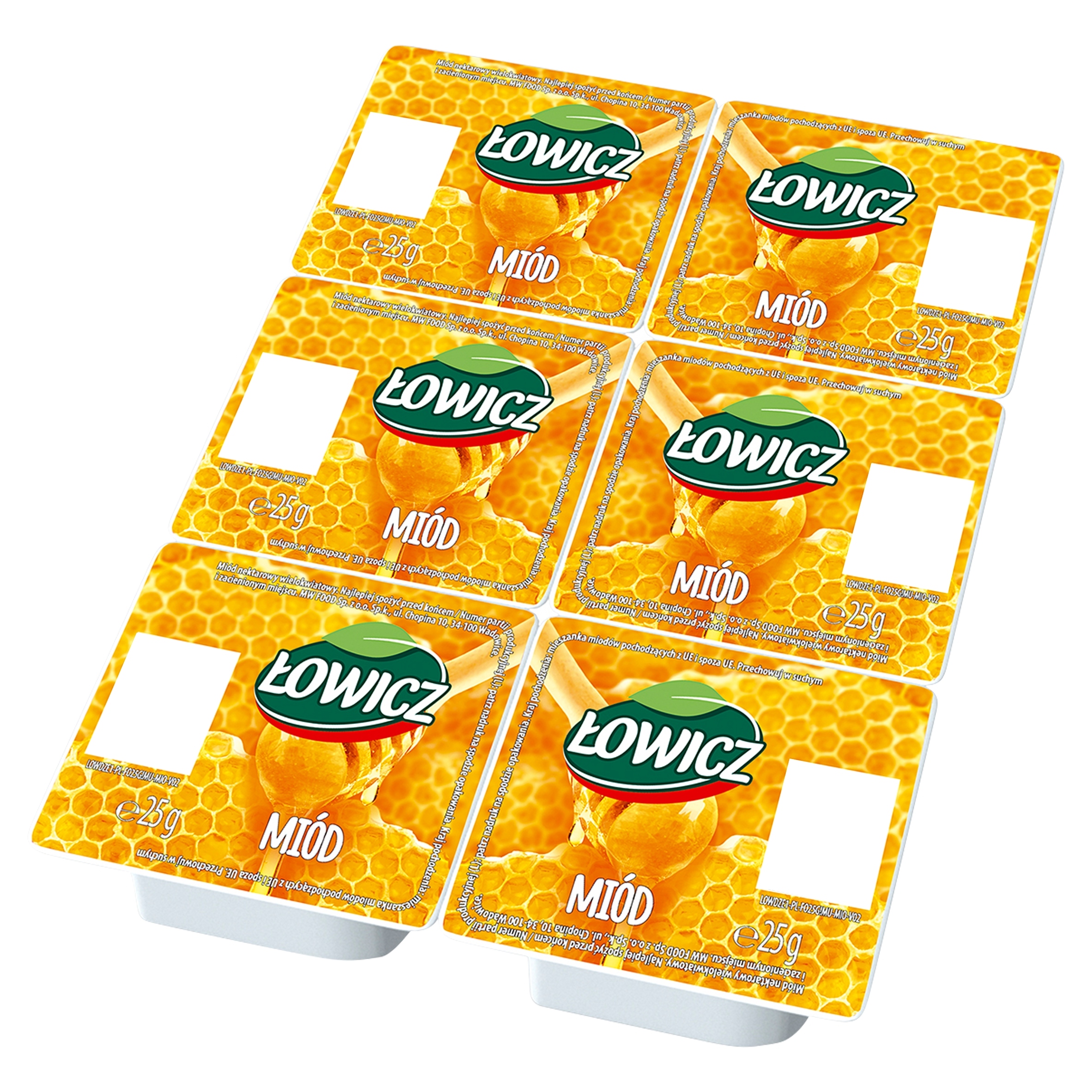 Levně 7X Nektarový med mnohokvětý Łowicz 6x25g