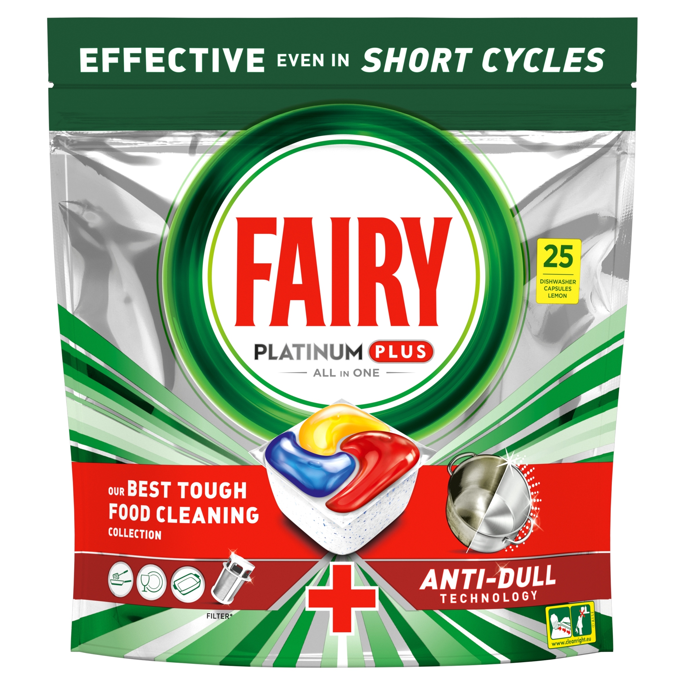 Levně Fairy Platinum Plus Kapsle do myčky Lemon 125 ks