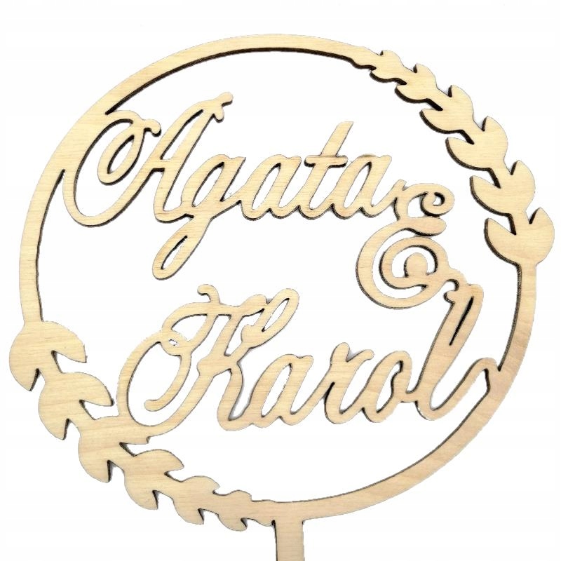 

Topper Pik Dekor Ślub Ozdoba personalizacja TŚ05