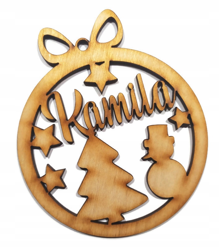 

Bombki z imionami ze sklejki 10 cm święta WS153d