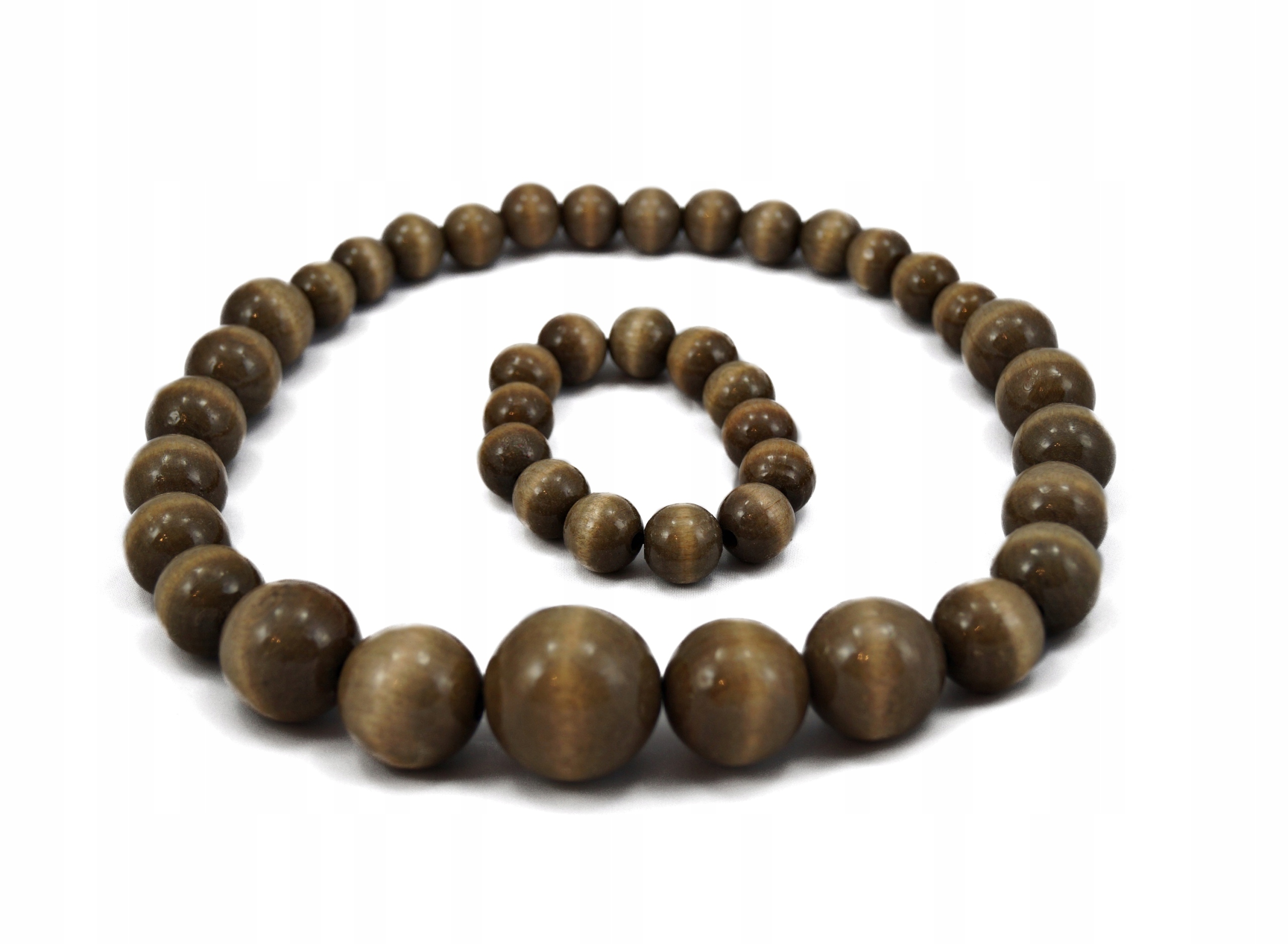 

Korale Drewniane + Branzoletka góralskie Khaki